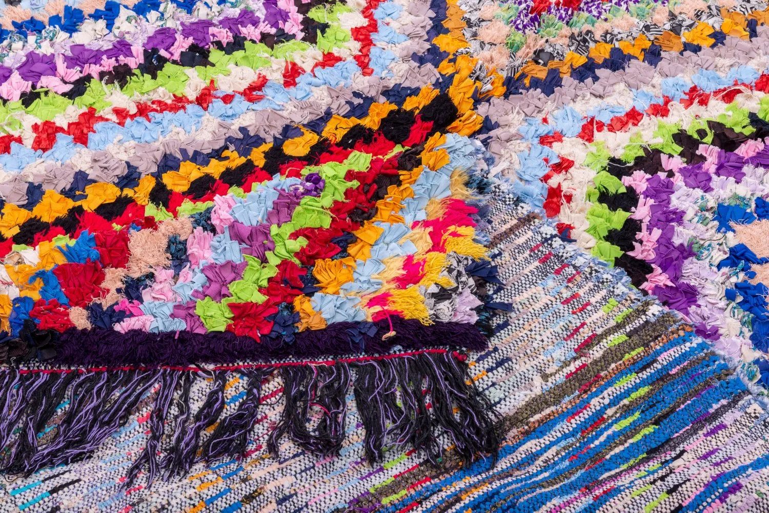 Marokkaanse Berber tapijt Boucherouite 225 x 140 cm