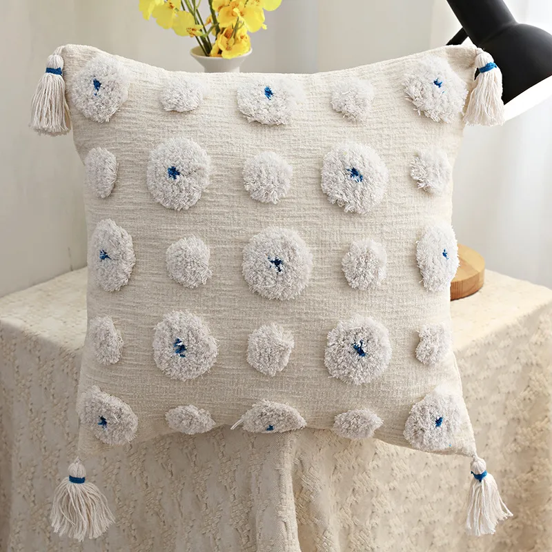 Kussensloop - Boho Flower (blauw)
