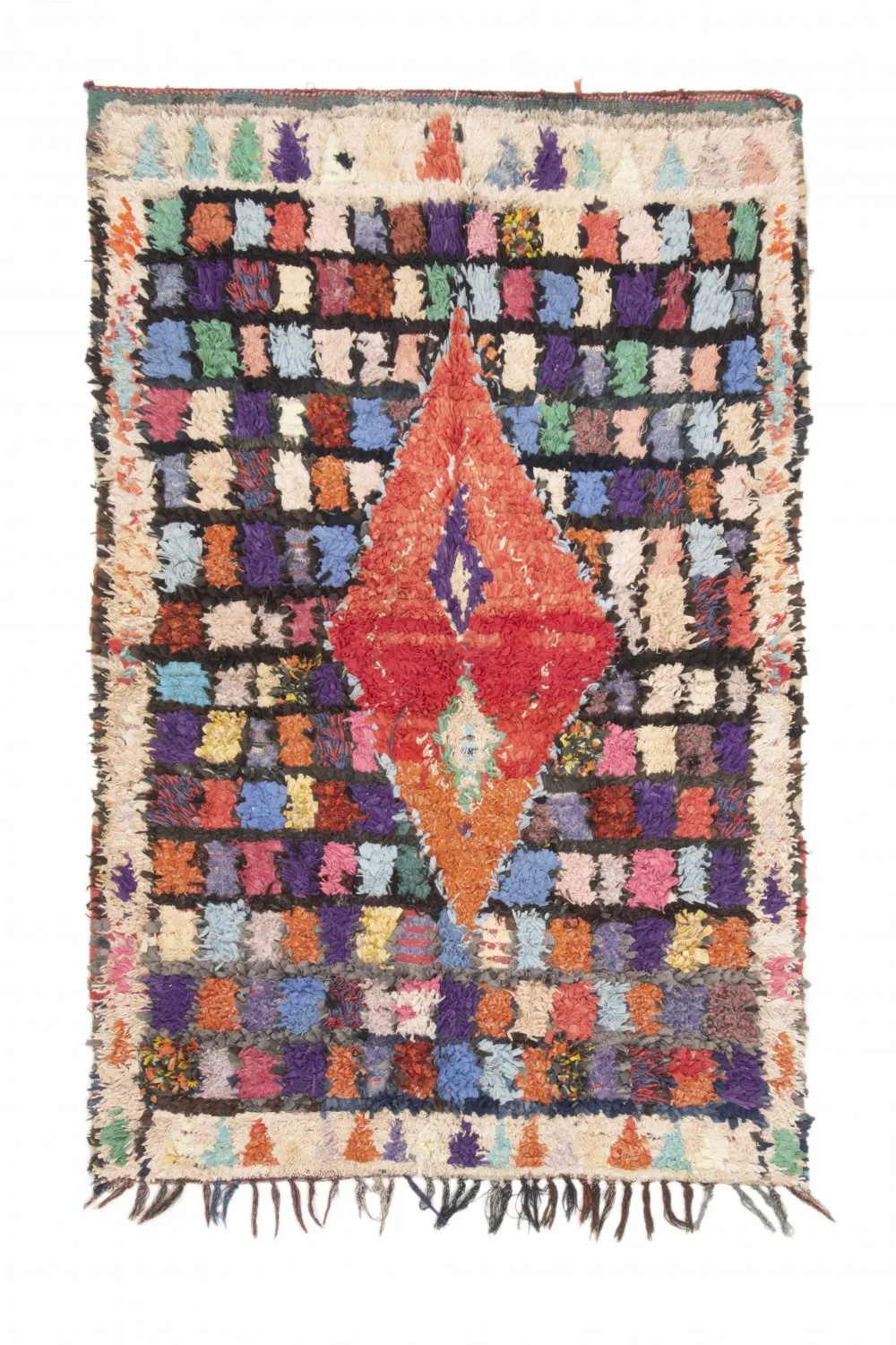 Marokkaanse Berber tapijt Boucherouite 195 x 125 cm