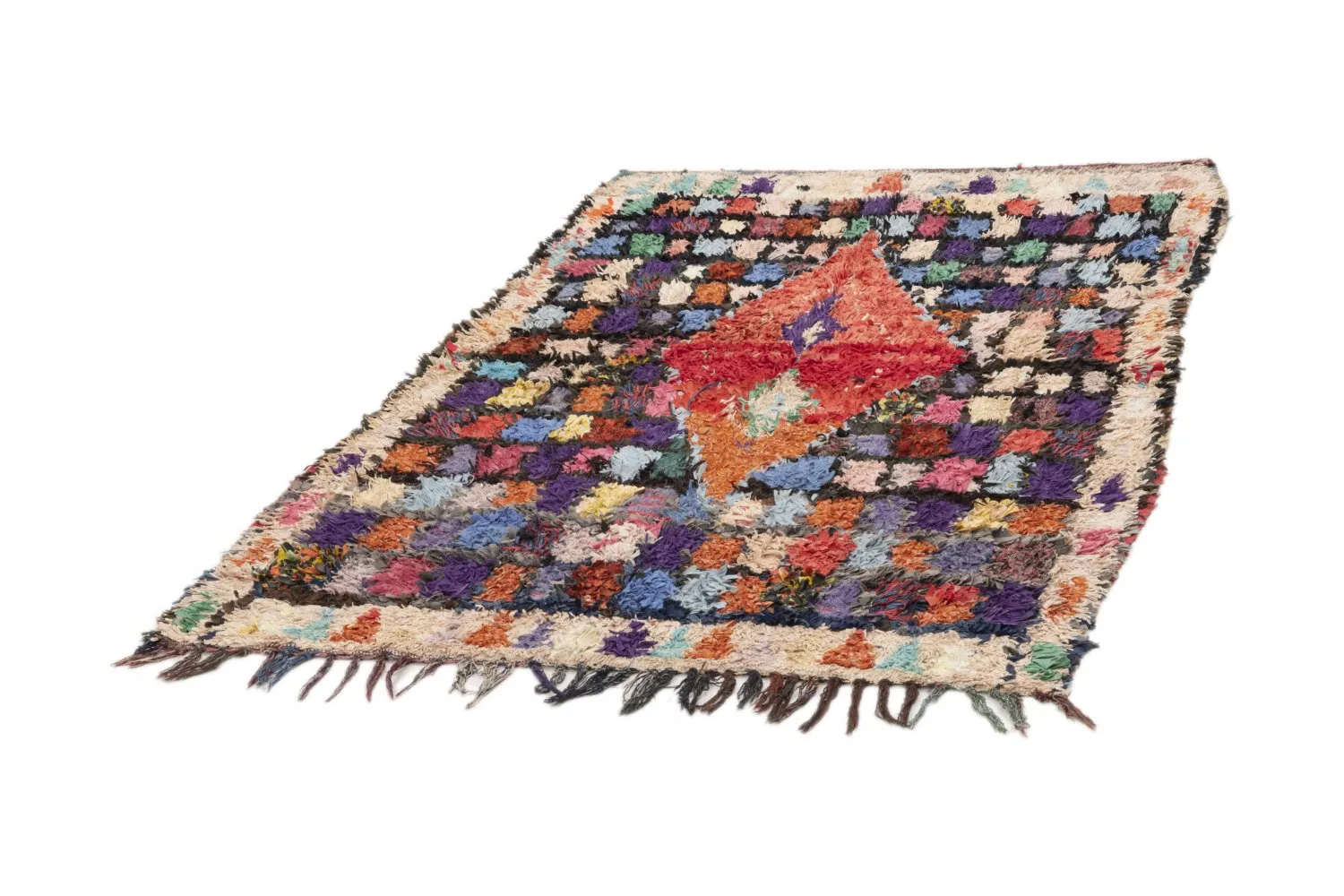 Marokkaanse Berber tapijt Boucherouite 195 x 125 cm