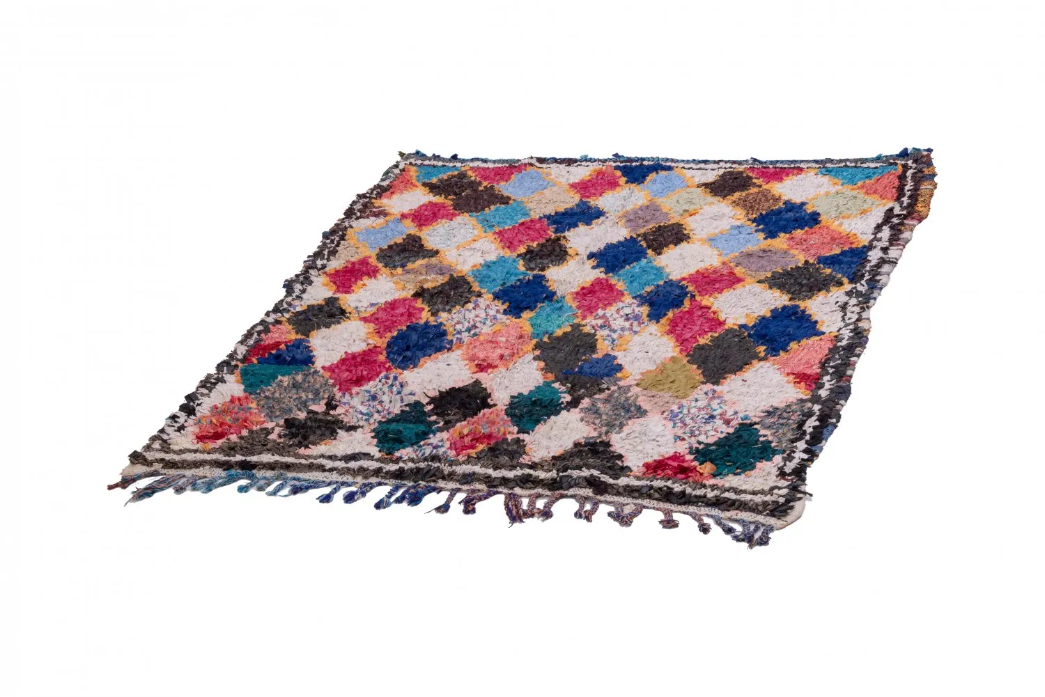 Marokkaanse Berber tapijt Boucherouite 185 x 150 cm
