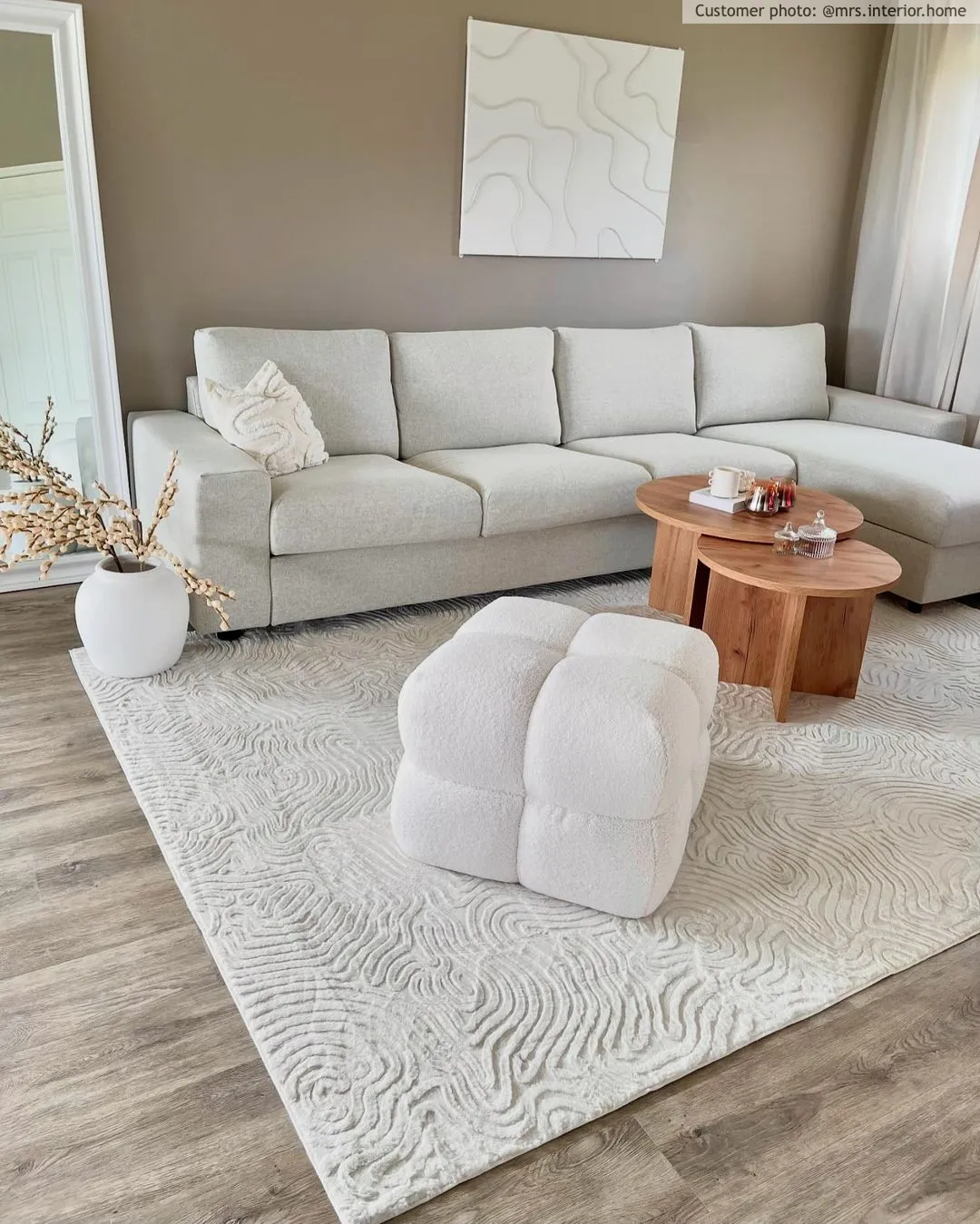 Hoogpolig vloerkleed - Amora (offwhite)