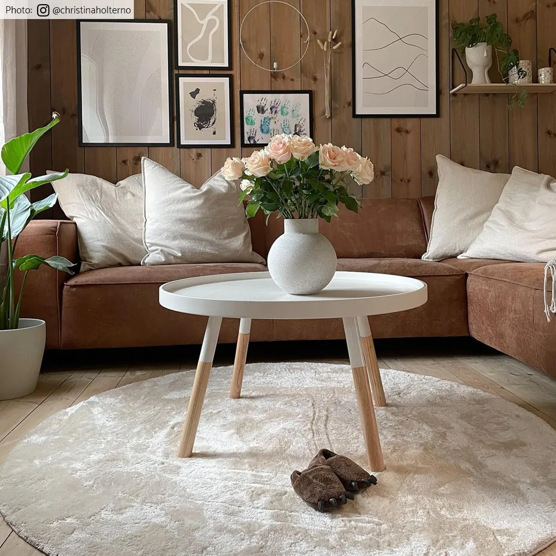 Ronde vloerkleden - Aranga Super Soft Fur (beige)