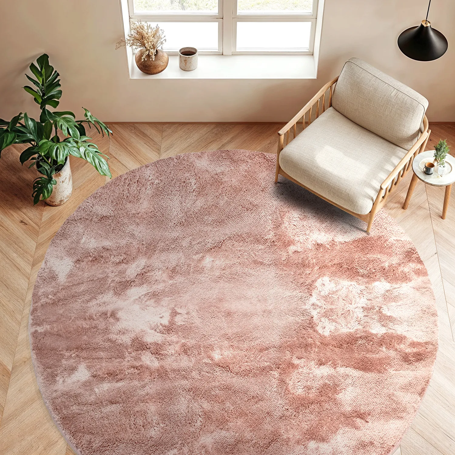 Ronde vloerkleden - Aranga Super Soft Fur (roze)