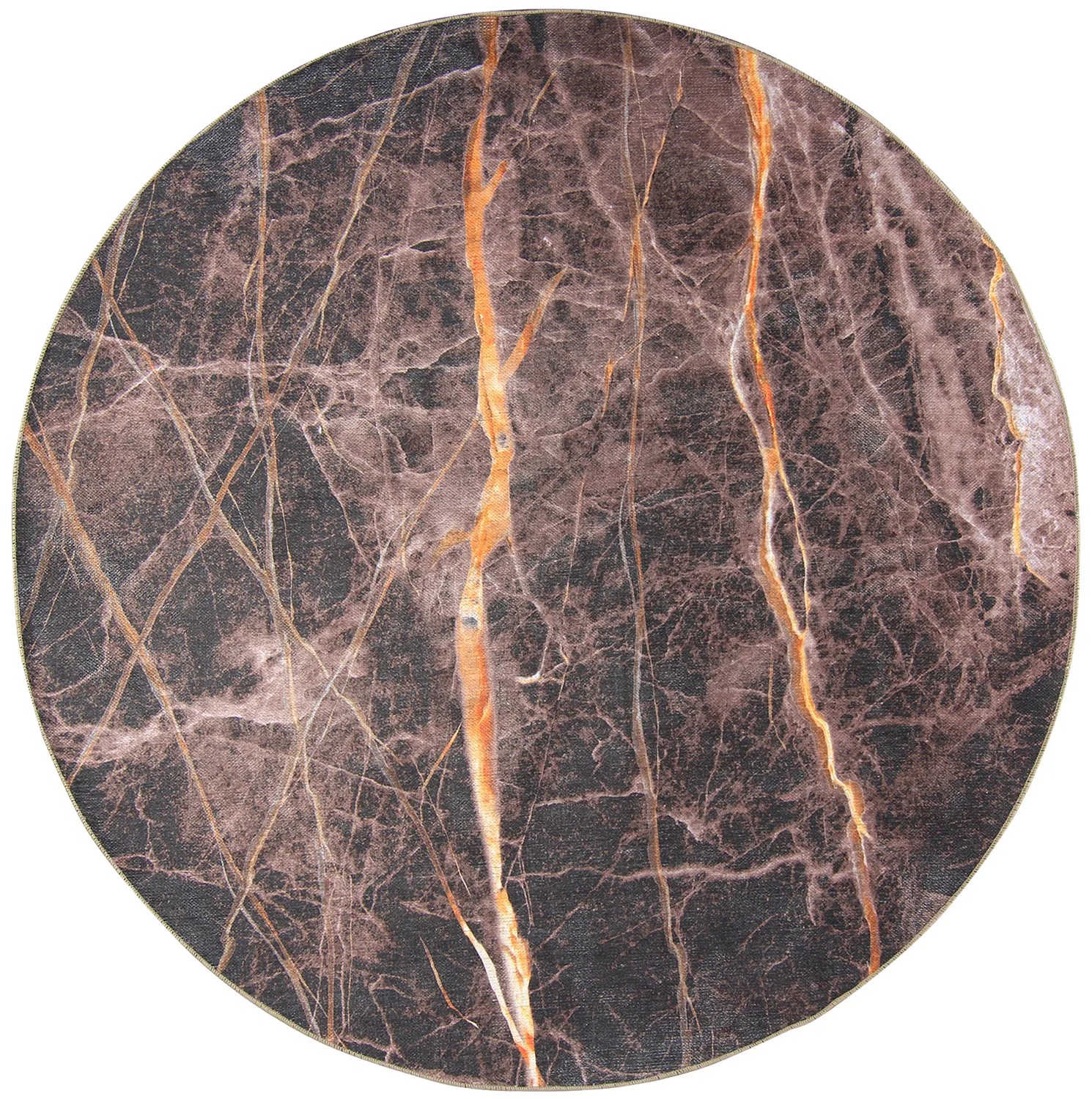 Rond vloerkleed - Aris (zwart/goud)