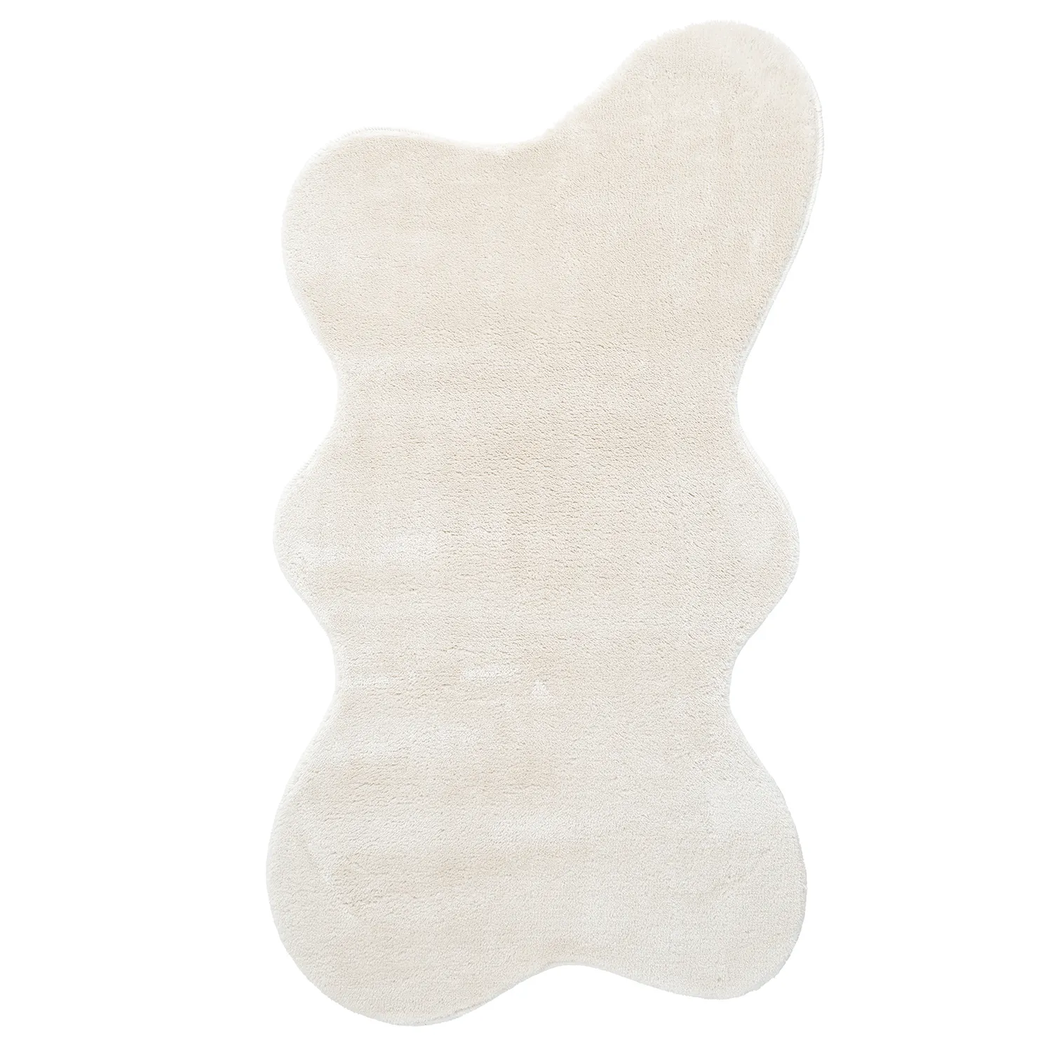 Asymmetrisch Golvend Shaggy Vloerkleed - Aranga Super Soft Fur (beige)