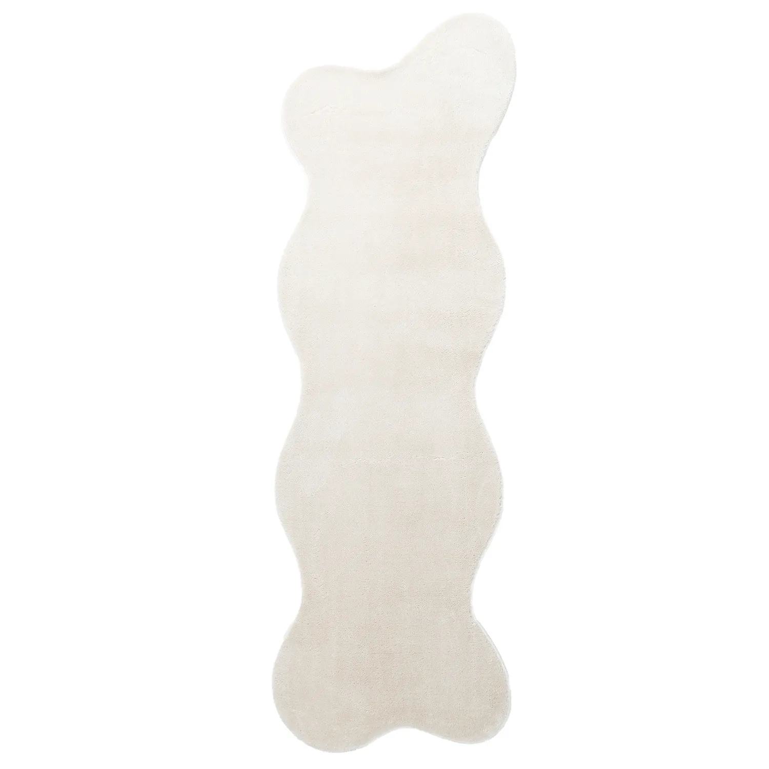 Asymmetrisch Golvend Shaggy Vloerkleed - Aranga Super Soft Fur (beige)