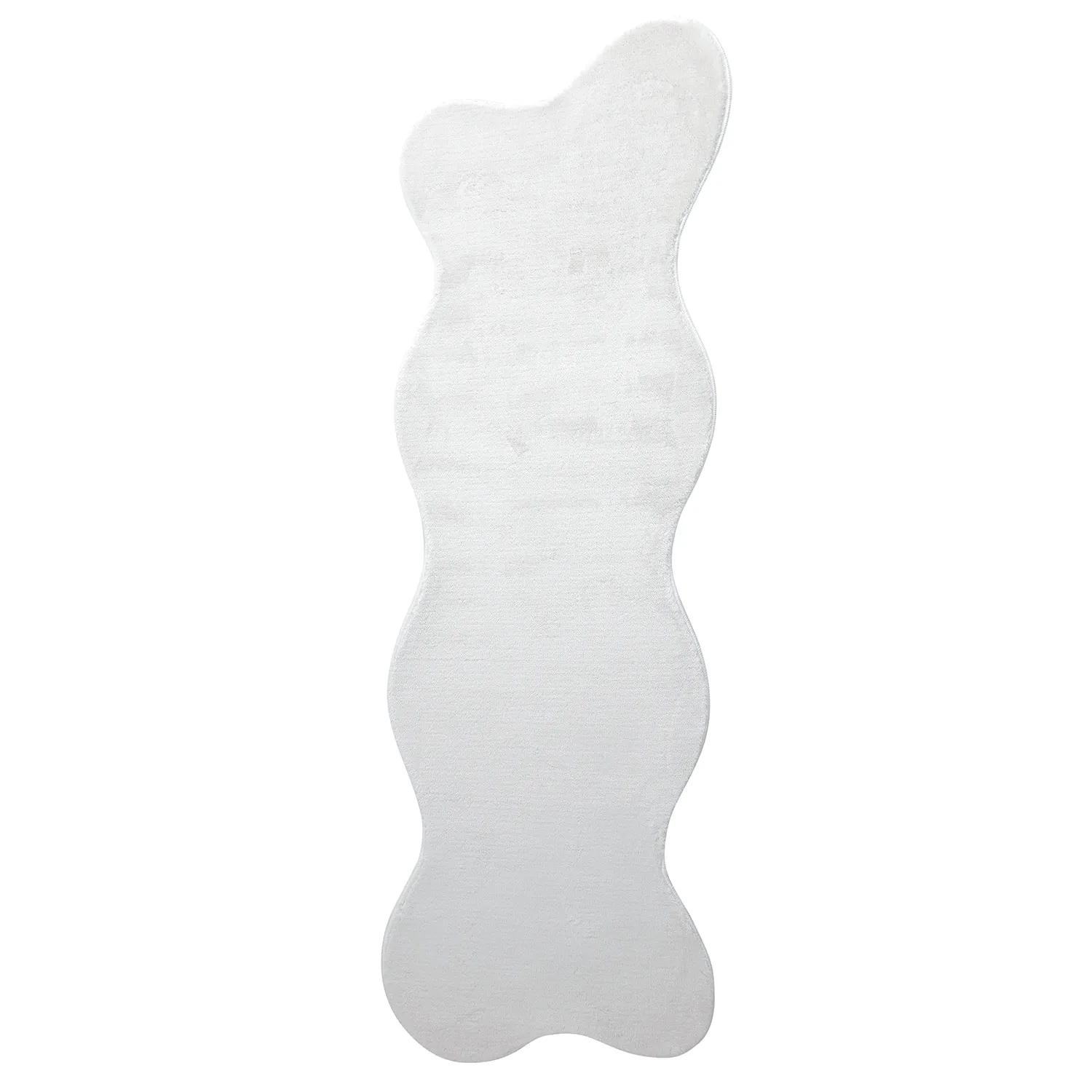Asymmetrisch Golvend Shaggy Vloerkleed - Aranga Super Soft Fur (wit)