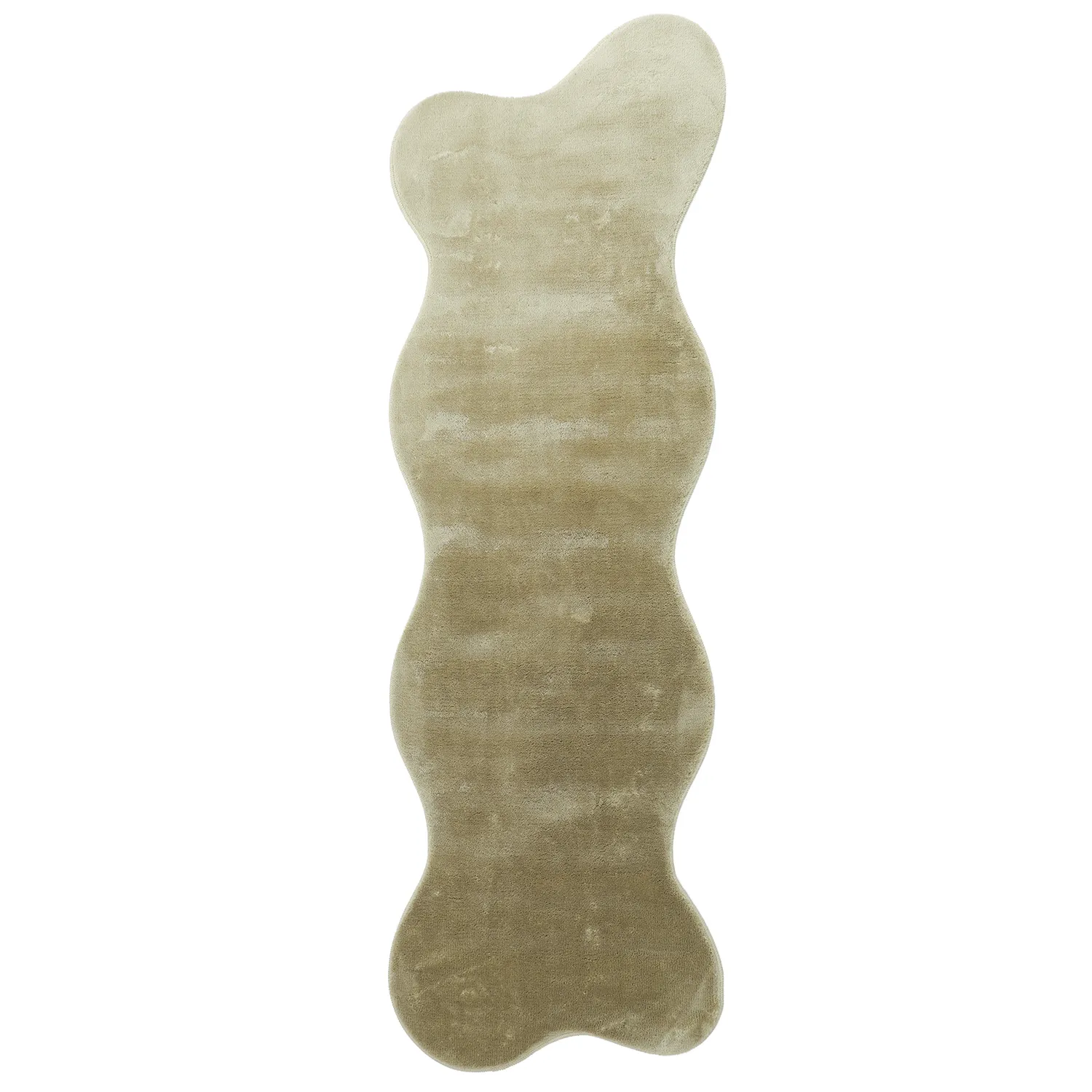 Asymmetrisch Golvend Shaggy Vloerkleed - Aranga Super Soft Fur (lichtgroen)