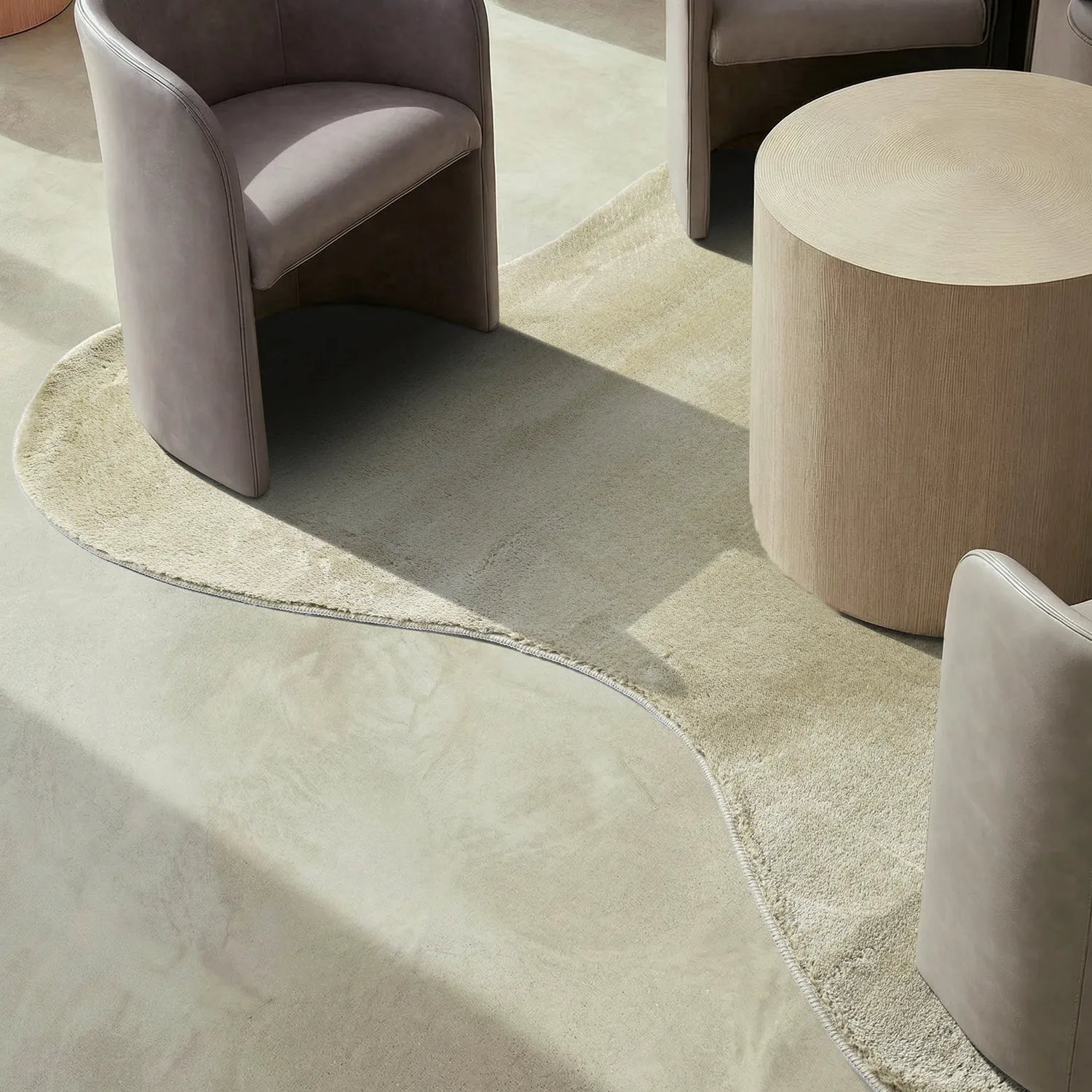 Asymmetrisch Golvend Shaggy Vloerkleed - Aranga Super Soft Fur (lichtgroen)