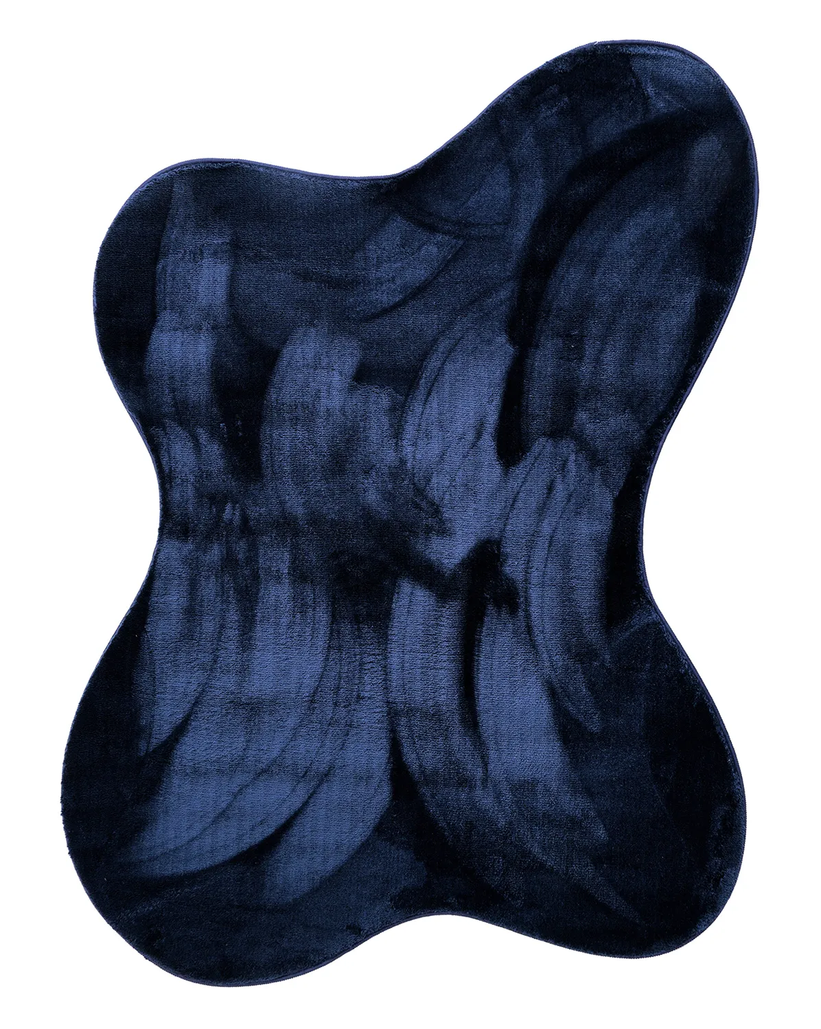 Asymmetrisch Golvend Shaggy Vloerkleed - Aranga Super Soft Fur (donkerblauw)