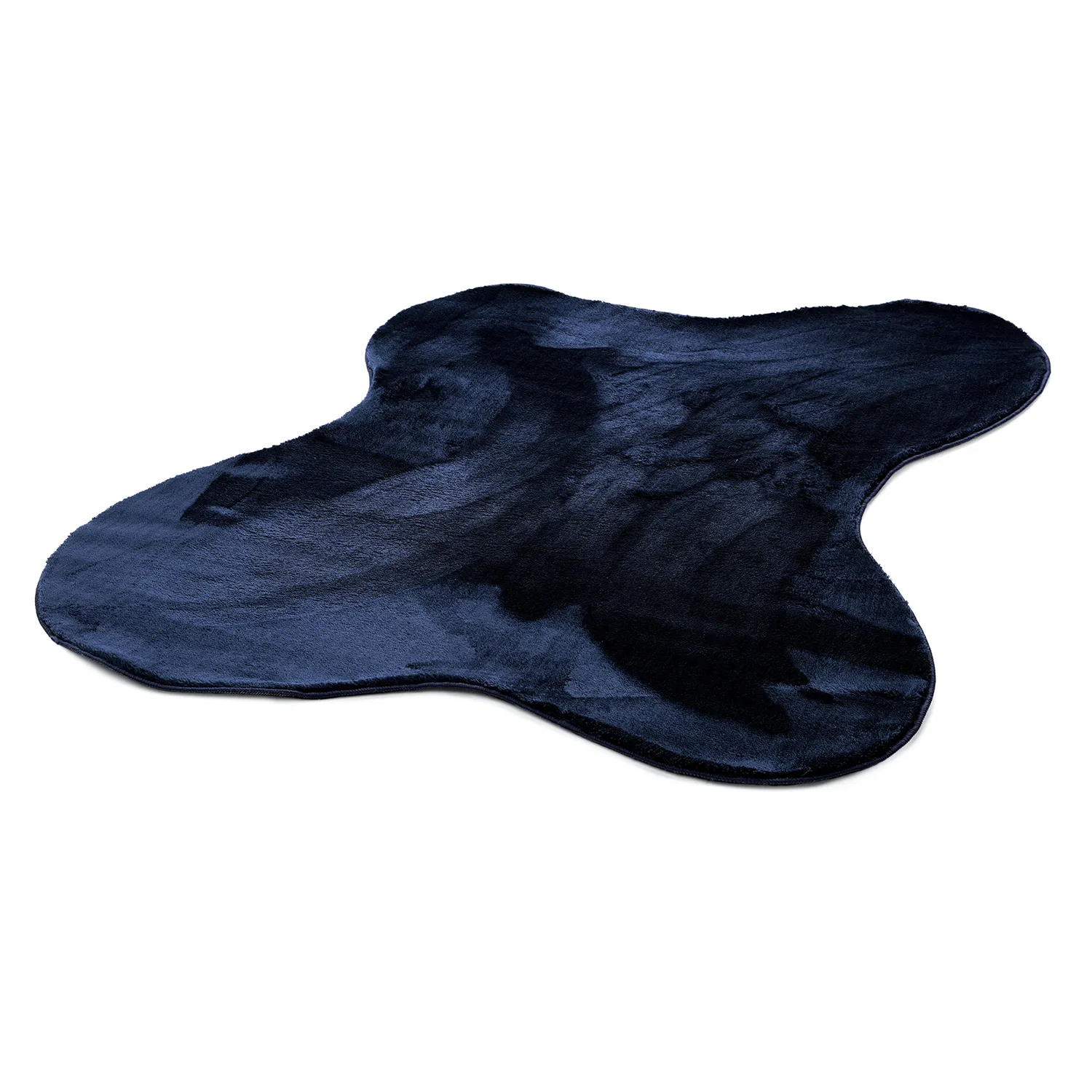 Asymmetrisch Golvend Shaggy Vloerkleed - Aranga Super Soft Fur (donkerblauw)