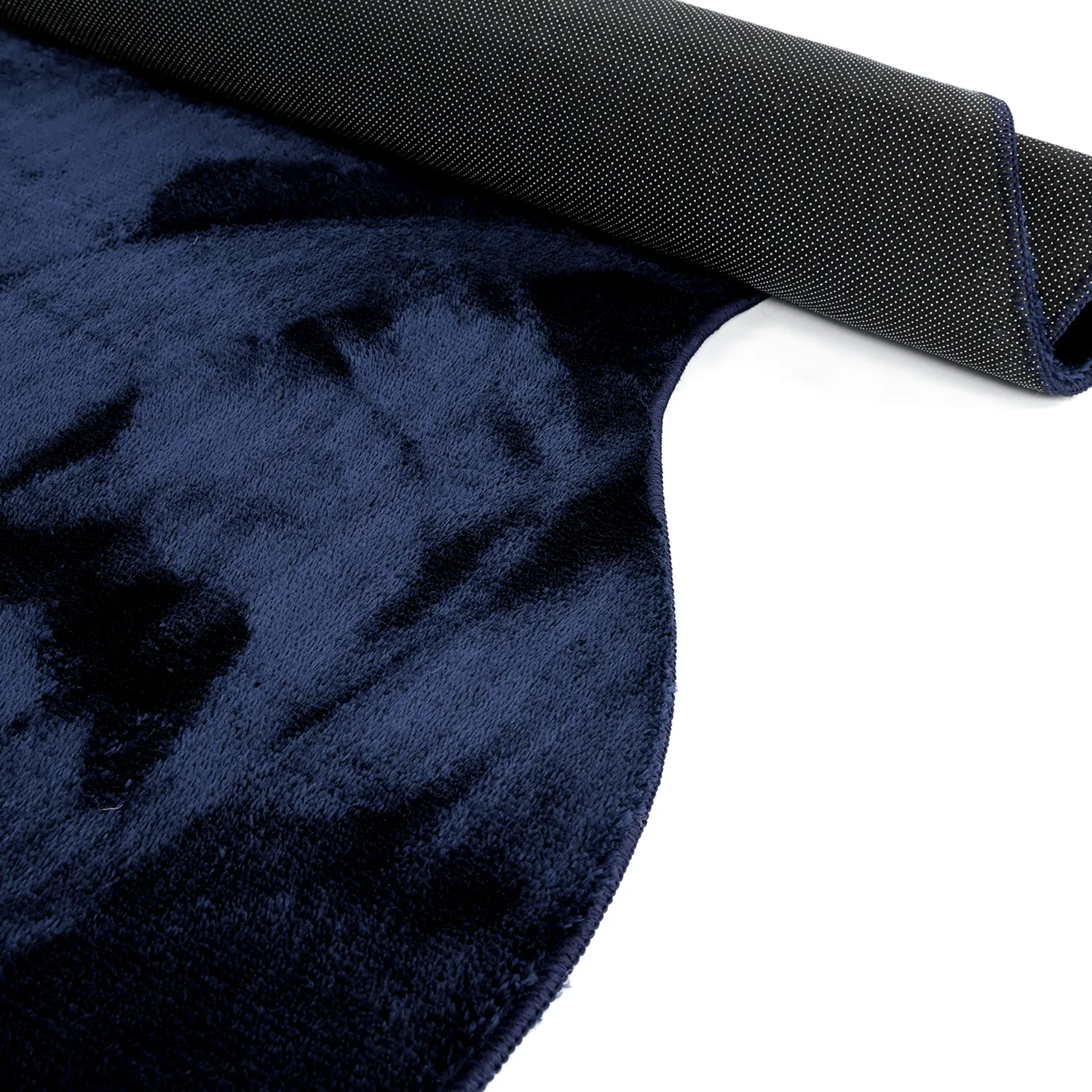 Asymmetrisch Golvend Shaggy Vloerkleed - Aranga Super Soft Fur (donkerblauw)