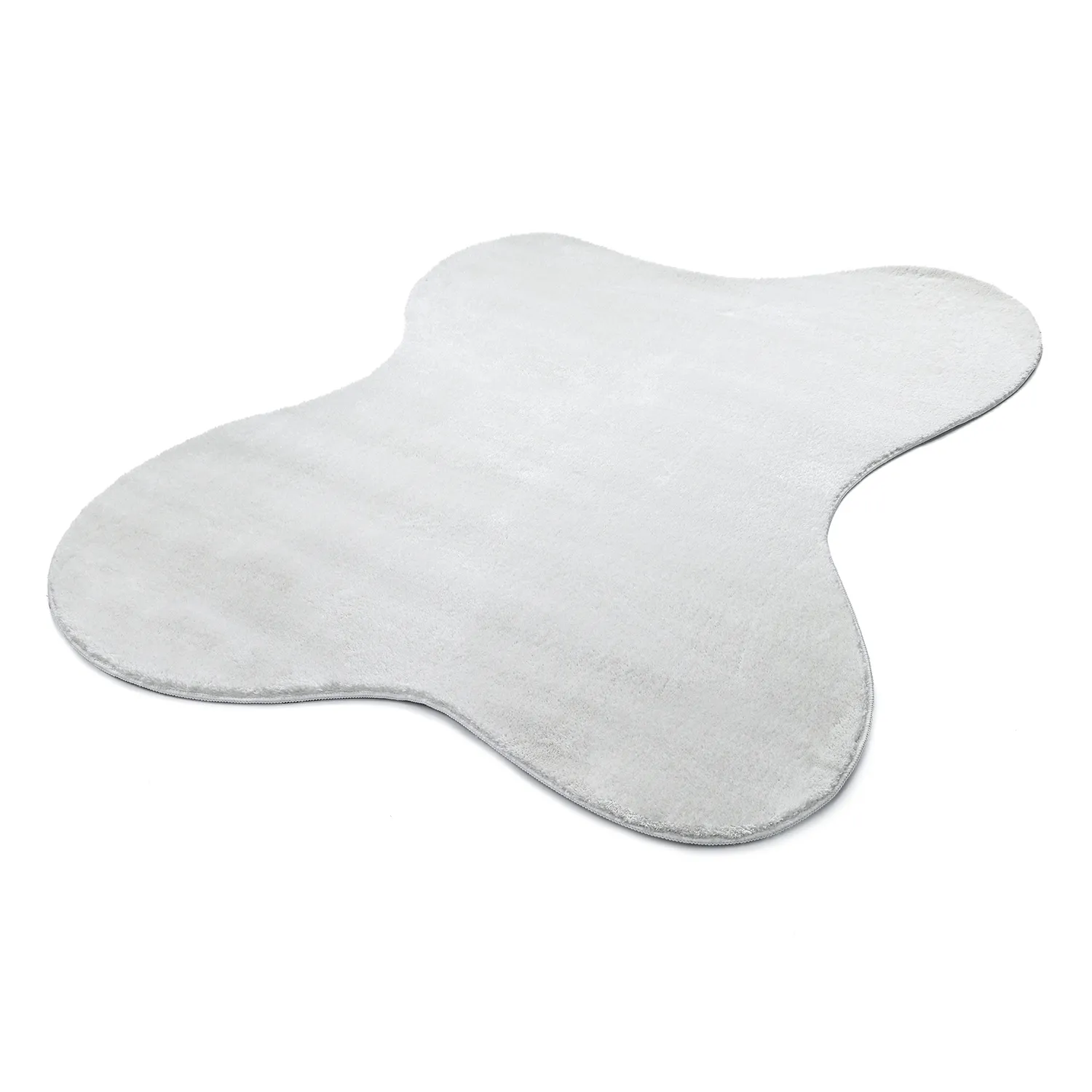 Asymmetrisch Golvend Shaggy Vloerkleed - Aranga Super Soft Fur (wit)