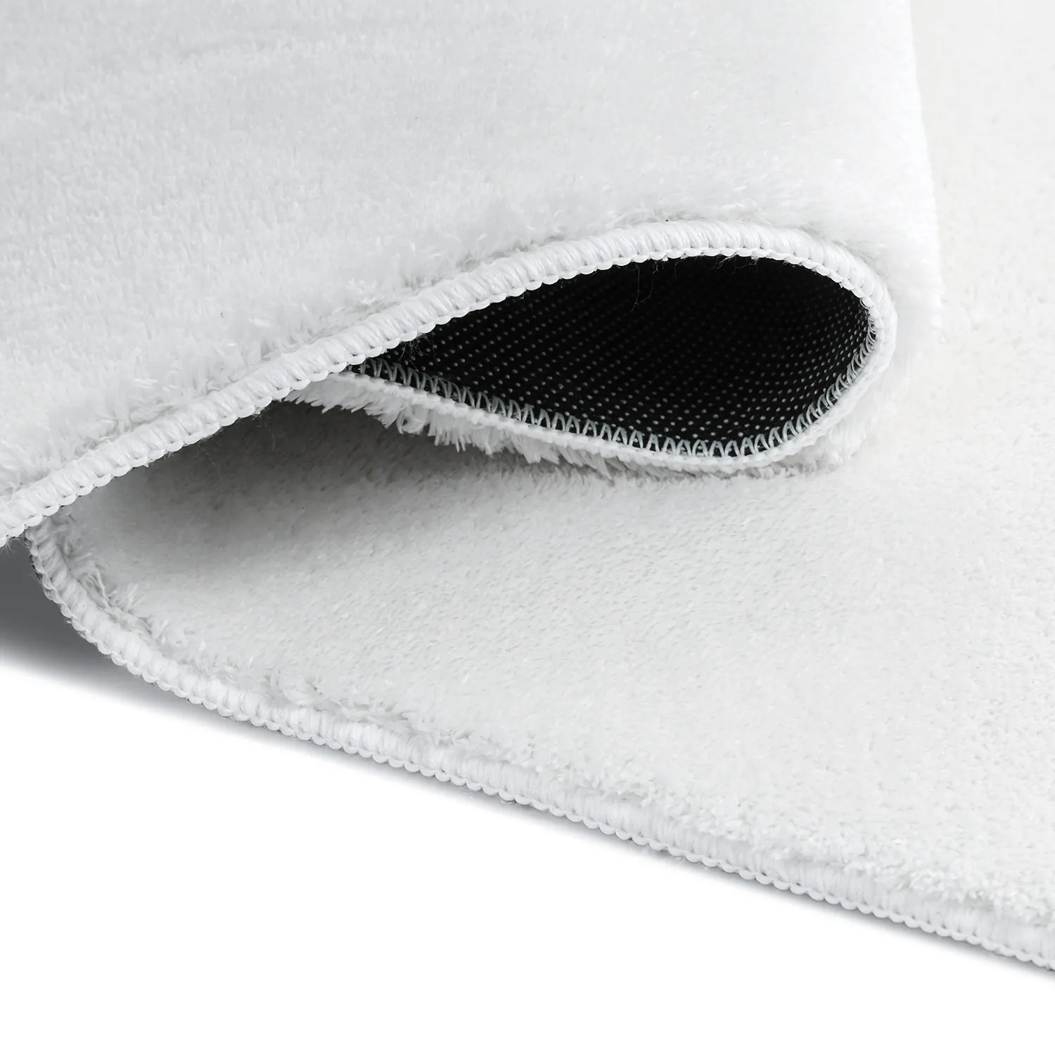 Asymmetrisch Golvend Shaggy Vloerkleed - Aranga Super Soft Fur (wit)