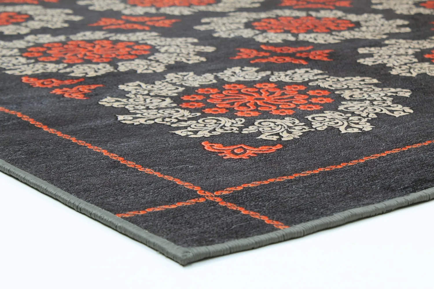 Wilton - Florina (grijs/blauw/oranje)