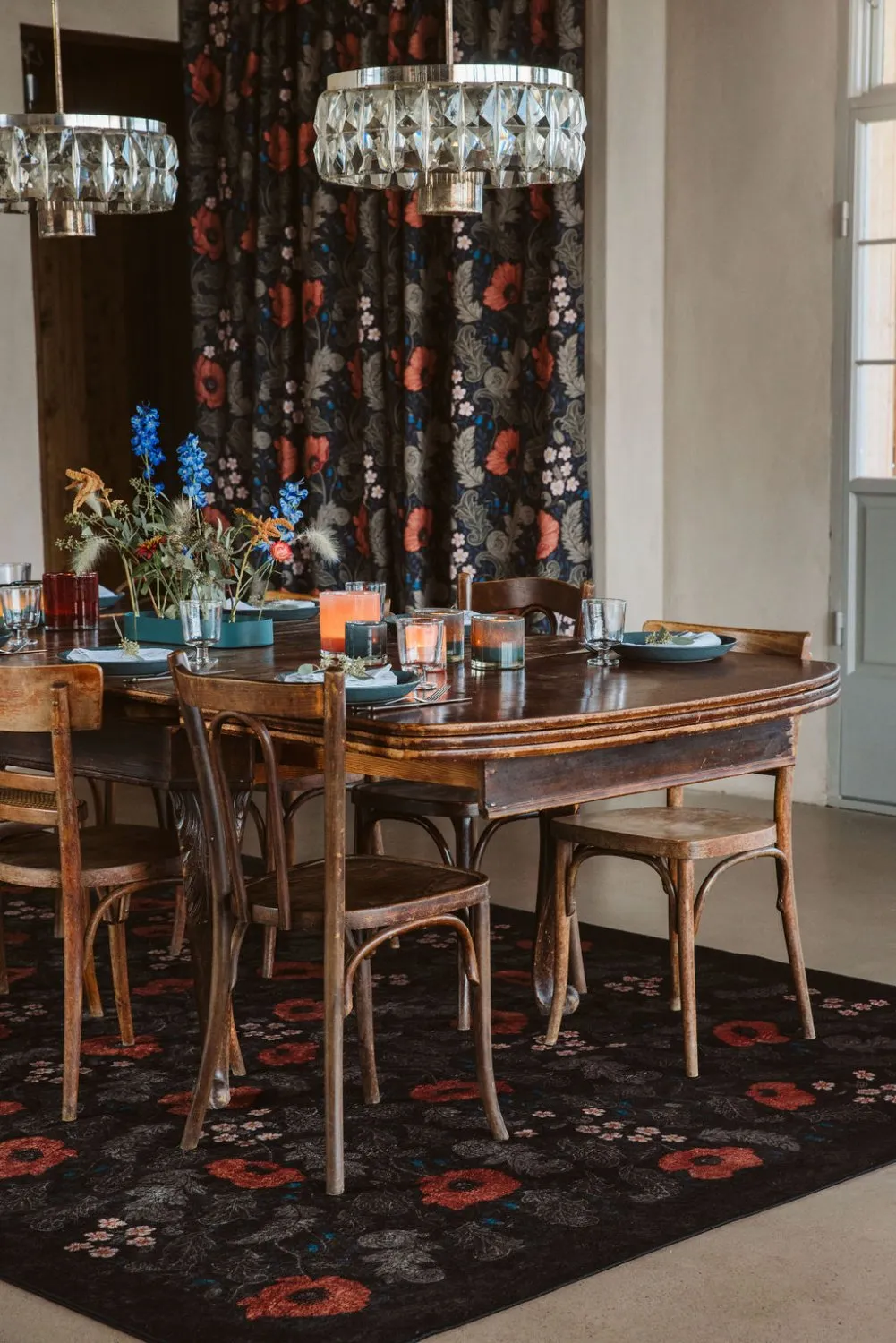 Katoenen gordijn - Poppy (zwart)