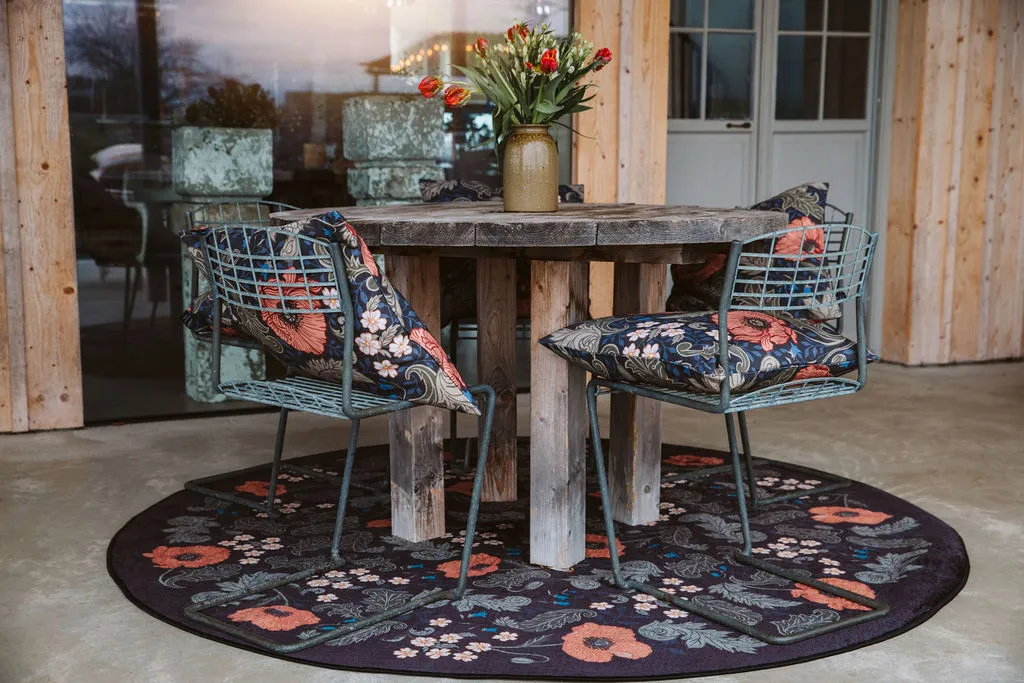 Rond vloerkleed - Poppy (zwart)