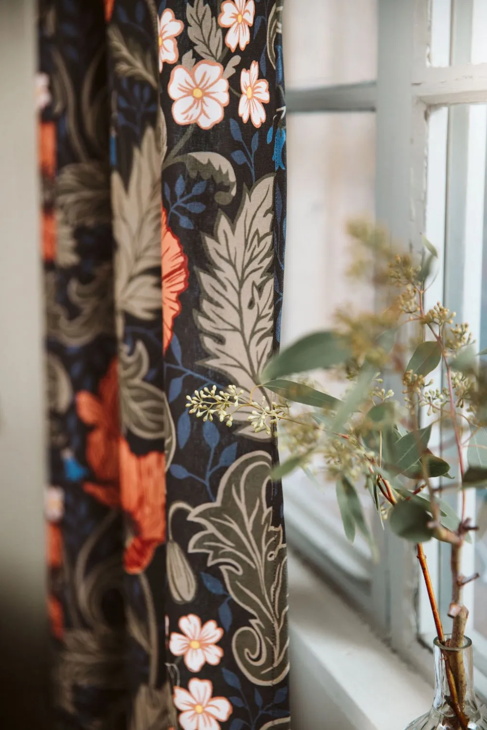 Katoenen gordijn - Poppy (zwart)