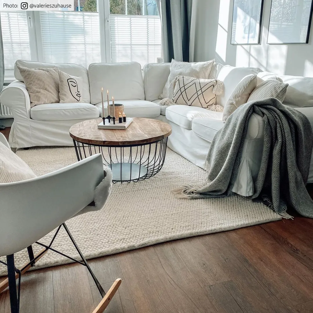 Wollen-vloerkleed - Avafors Wool Bubble (beige)