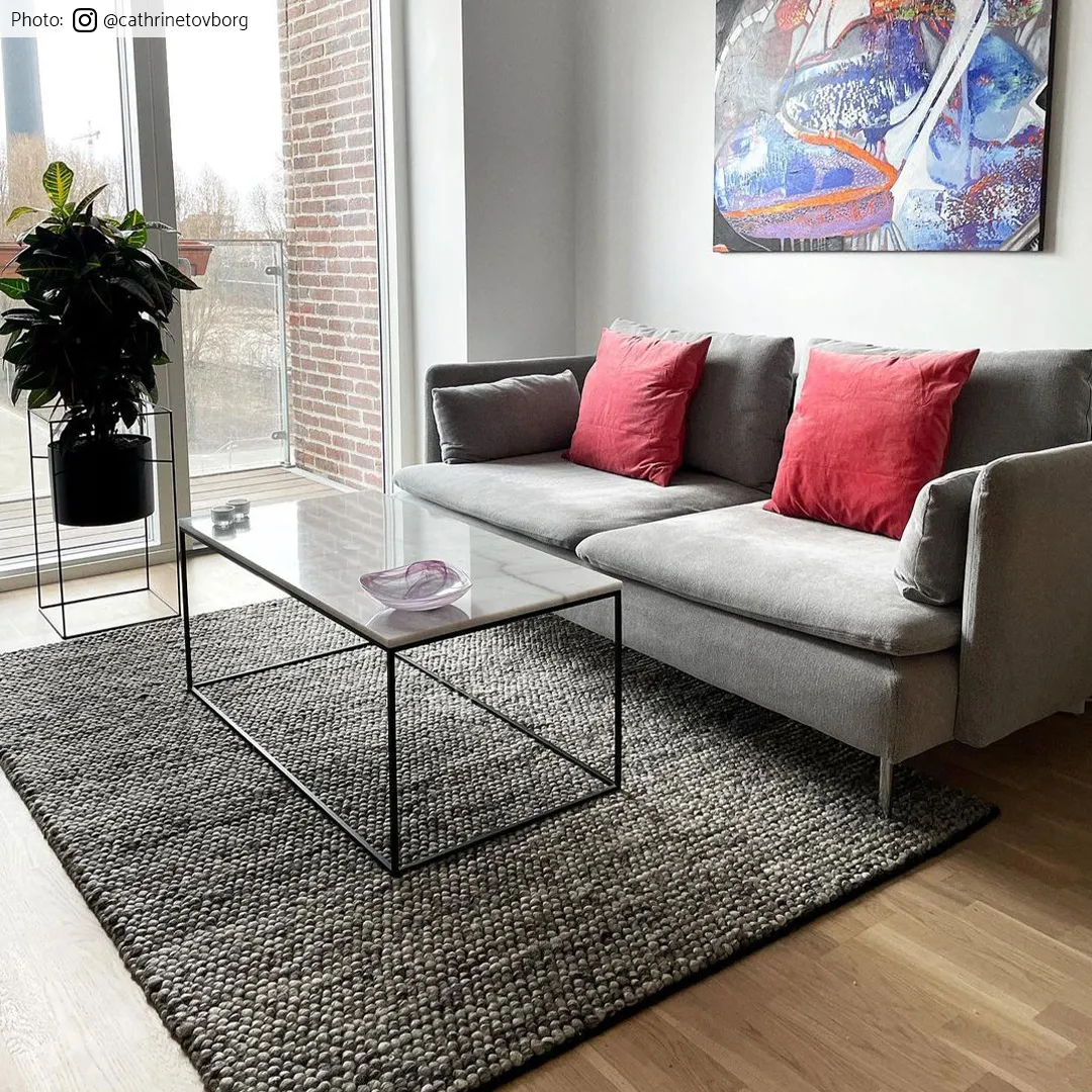Wollen-vloerkleed - Avafors Wool Bubble (grijs)