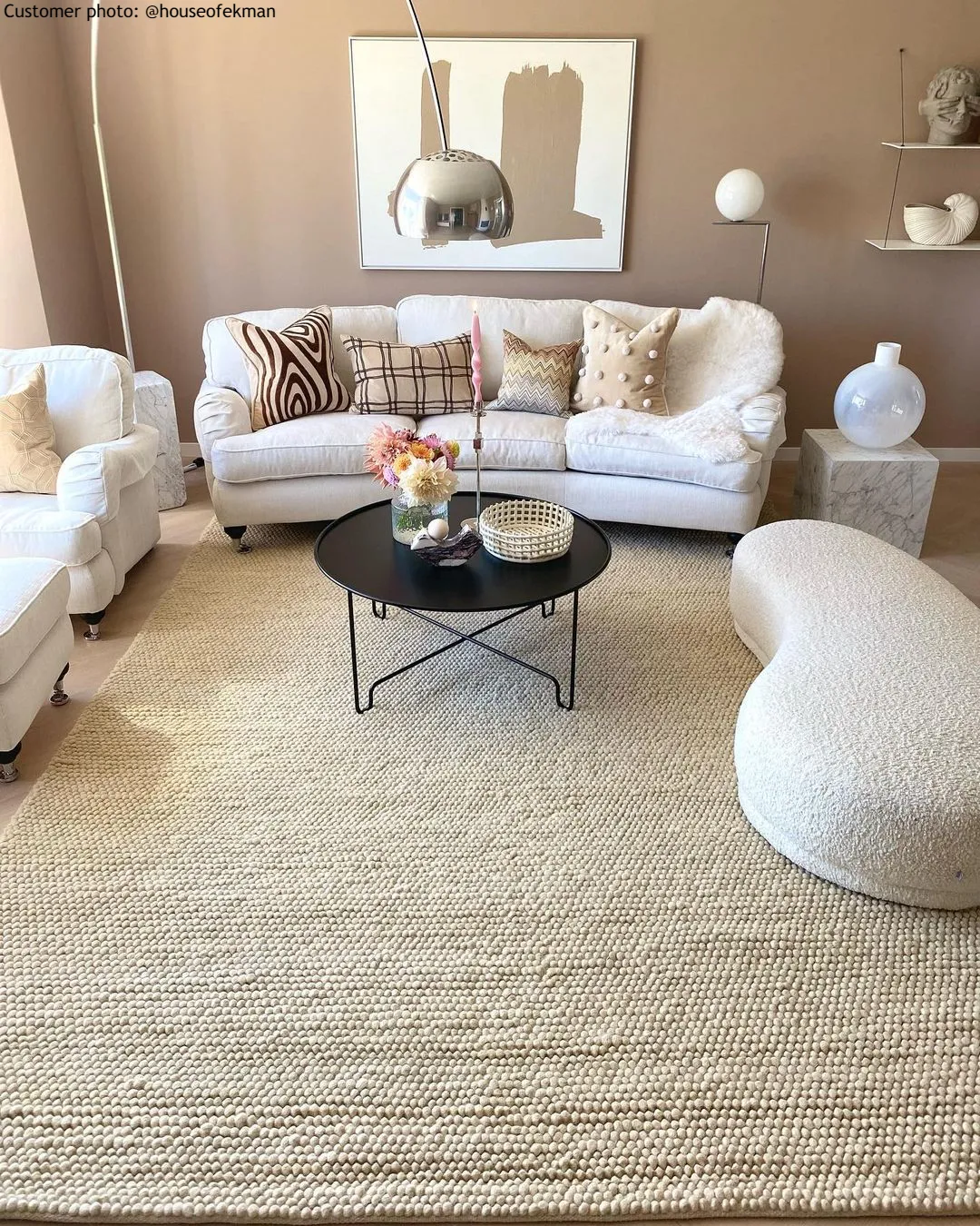 Wollen-vloerkleed - Avafors Wool Bubble (beige)