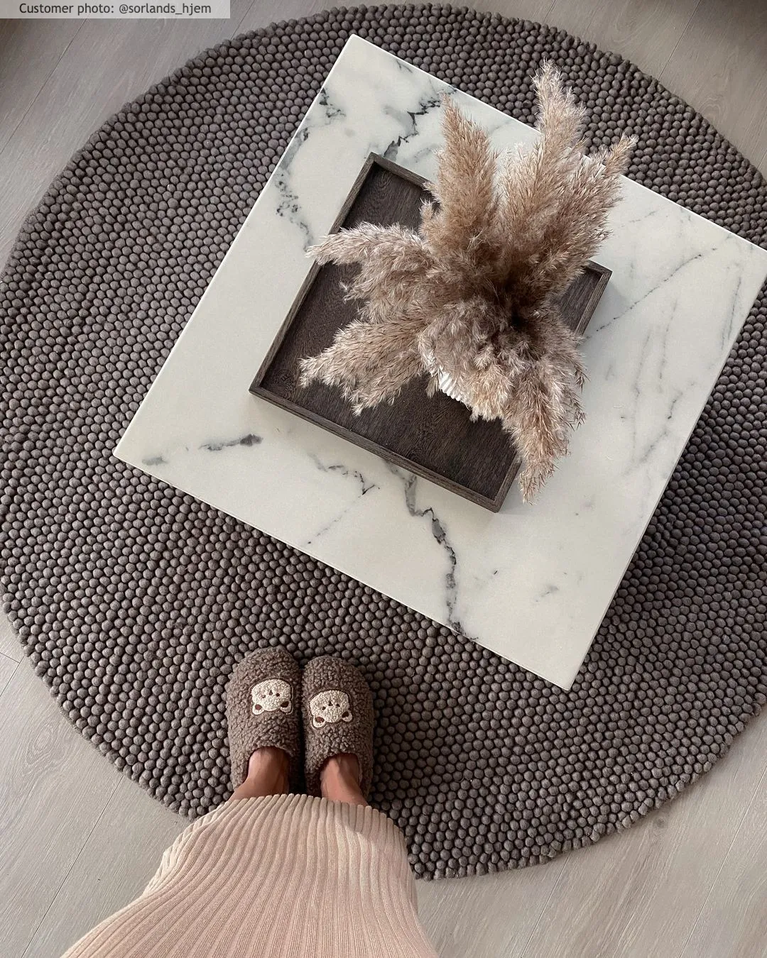 Ronde vloerkleden - Avafors Wool Bubble (bruin)