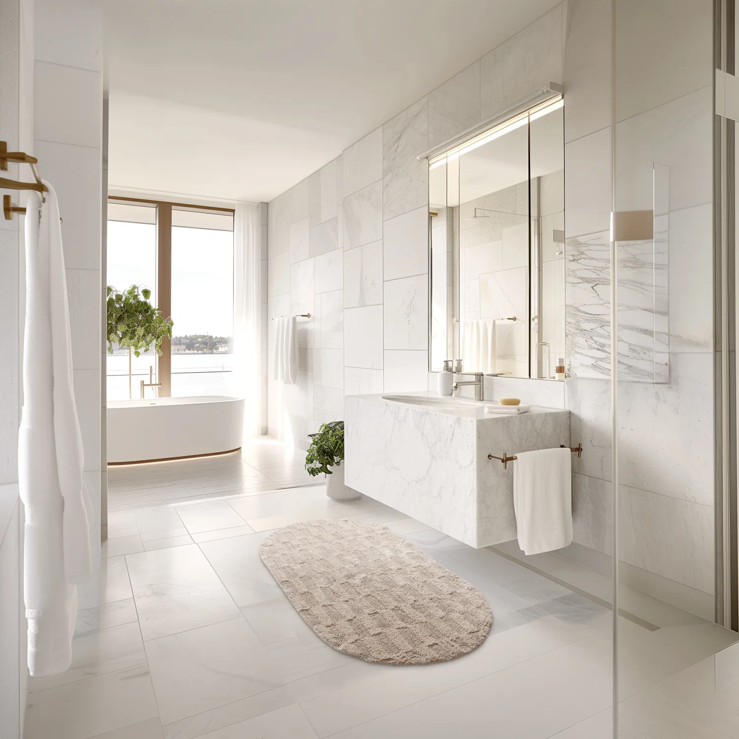 Ovale badmat - Bevin (beige)