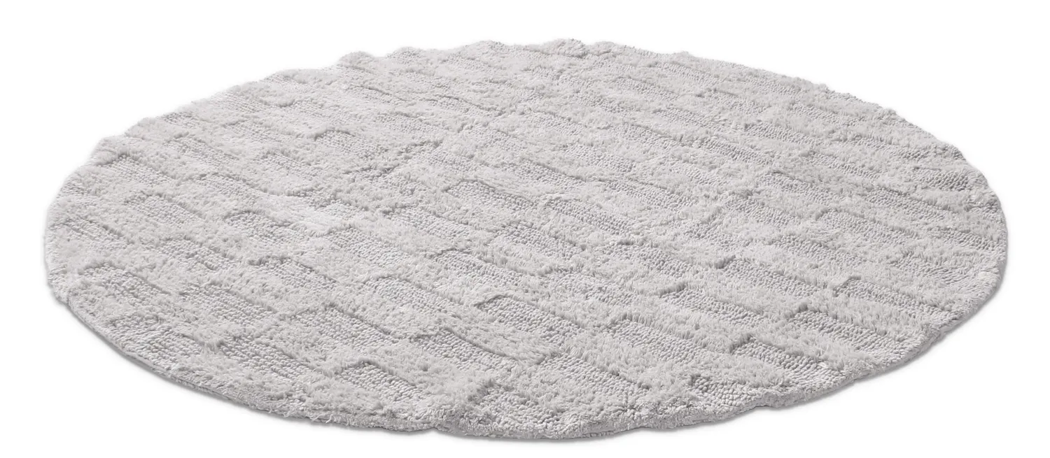 Ronde Badmat - Bevin (lichtgrijs)