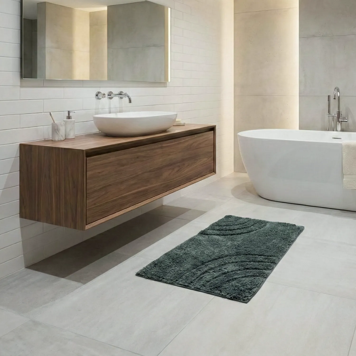 Badmat - Eliza (donkergroen)