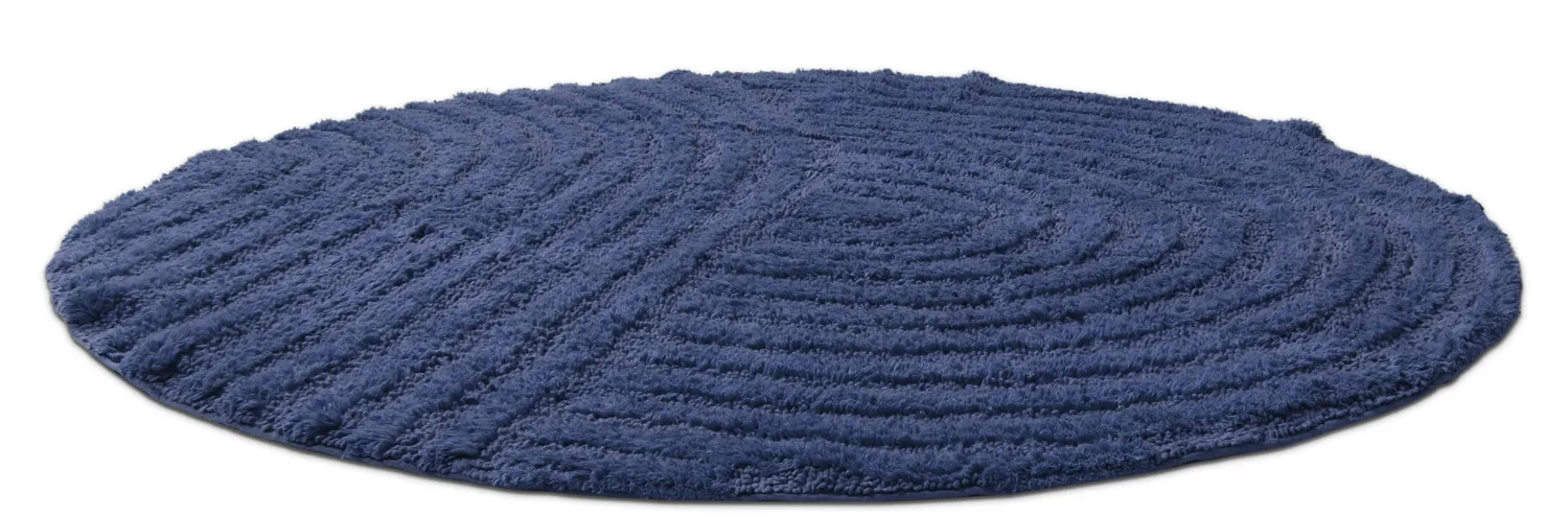 Ronde Badmat - Embla (blauw)