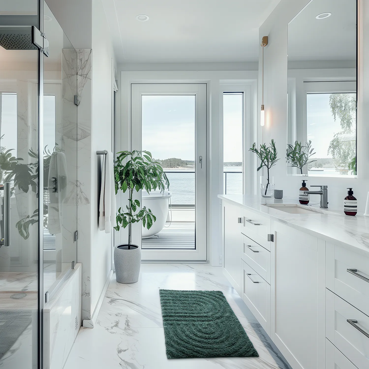 Badmat - Embla (donkergroen)