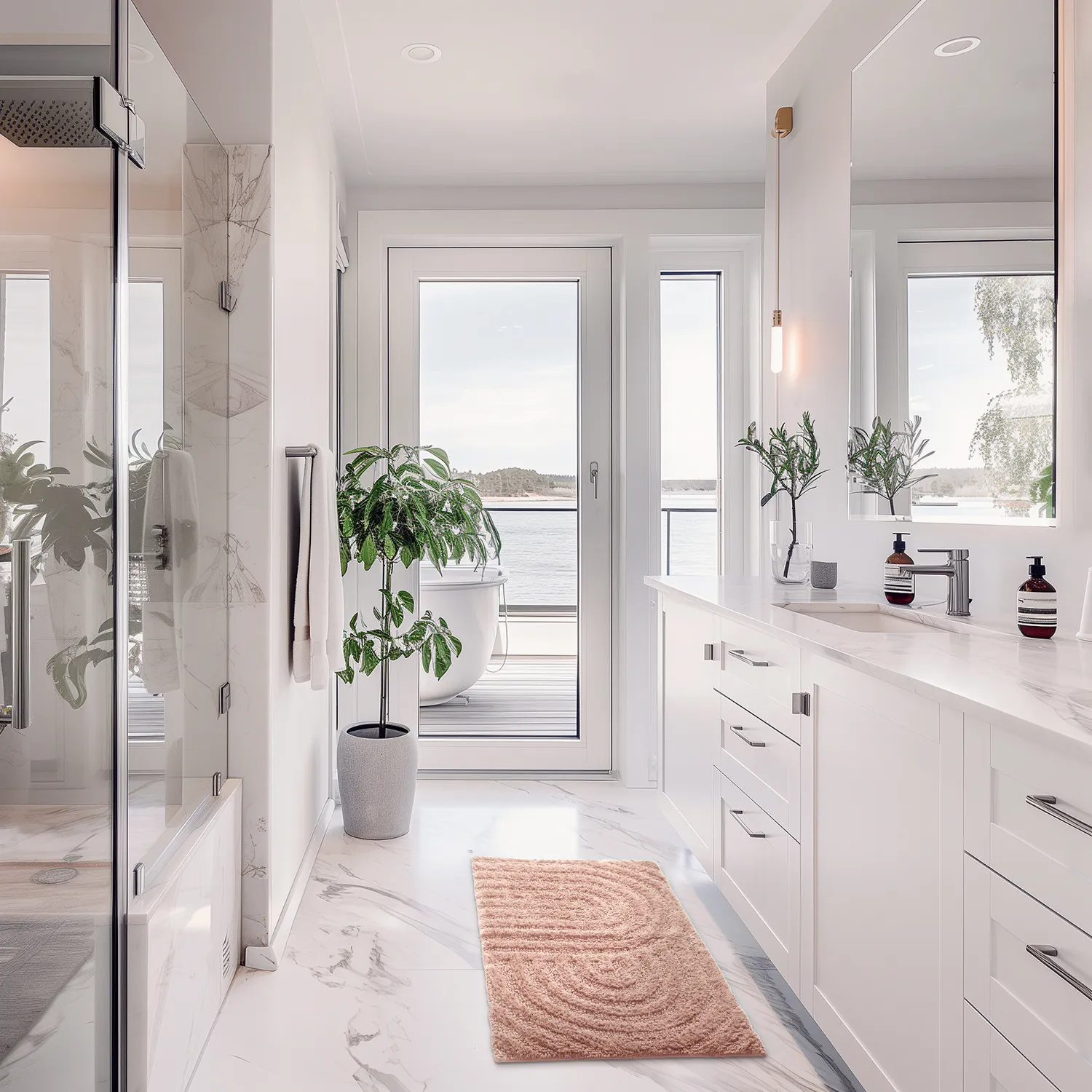 Badmat - Embla (roze)