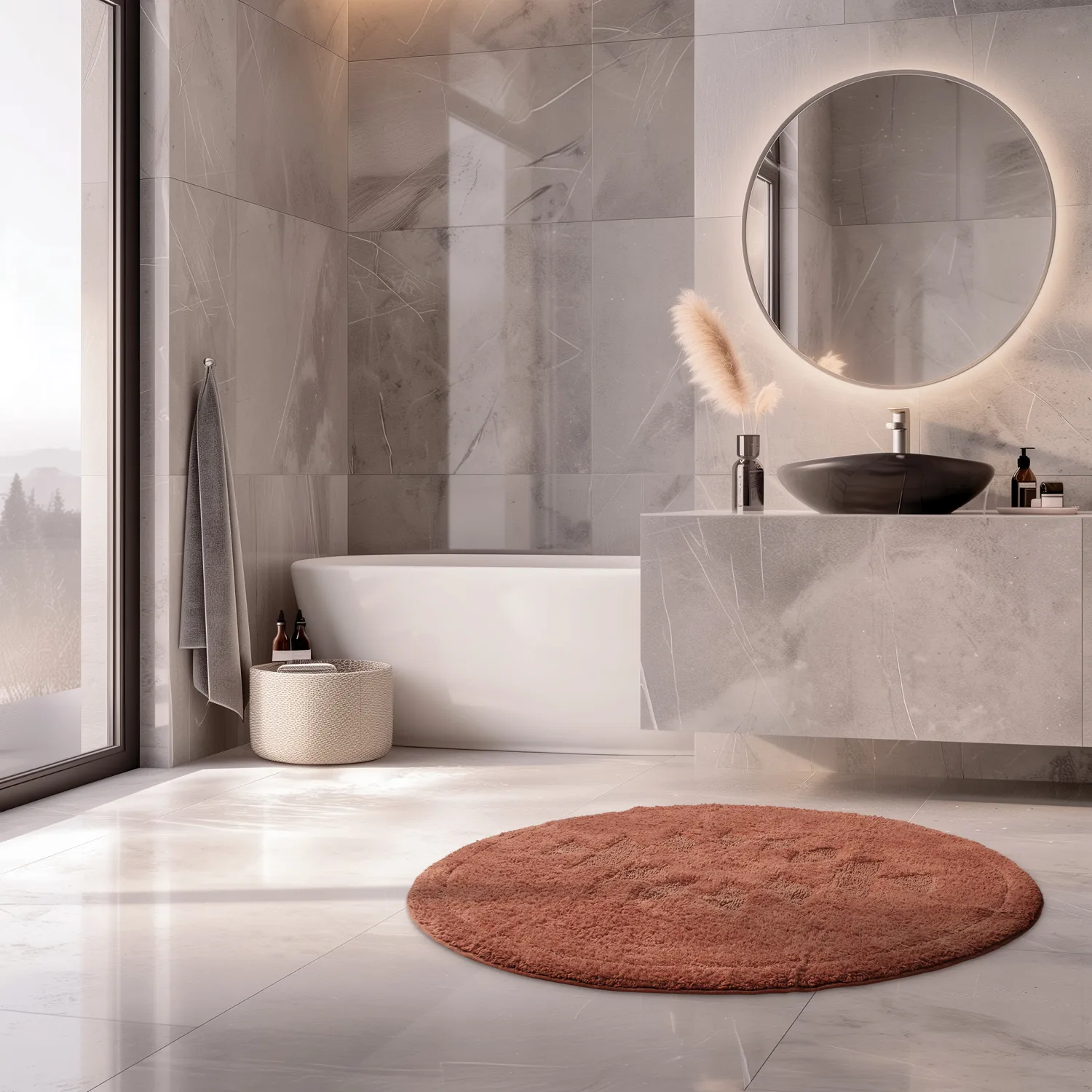 Ronde Badmat - Gertie (terracotta)