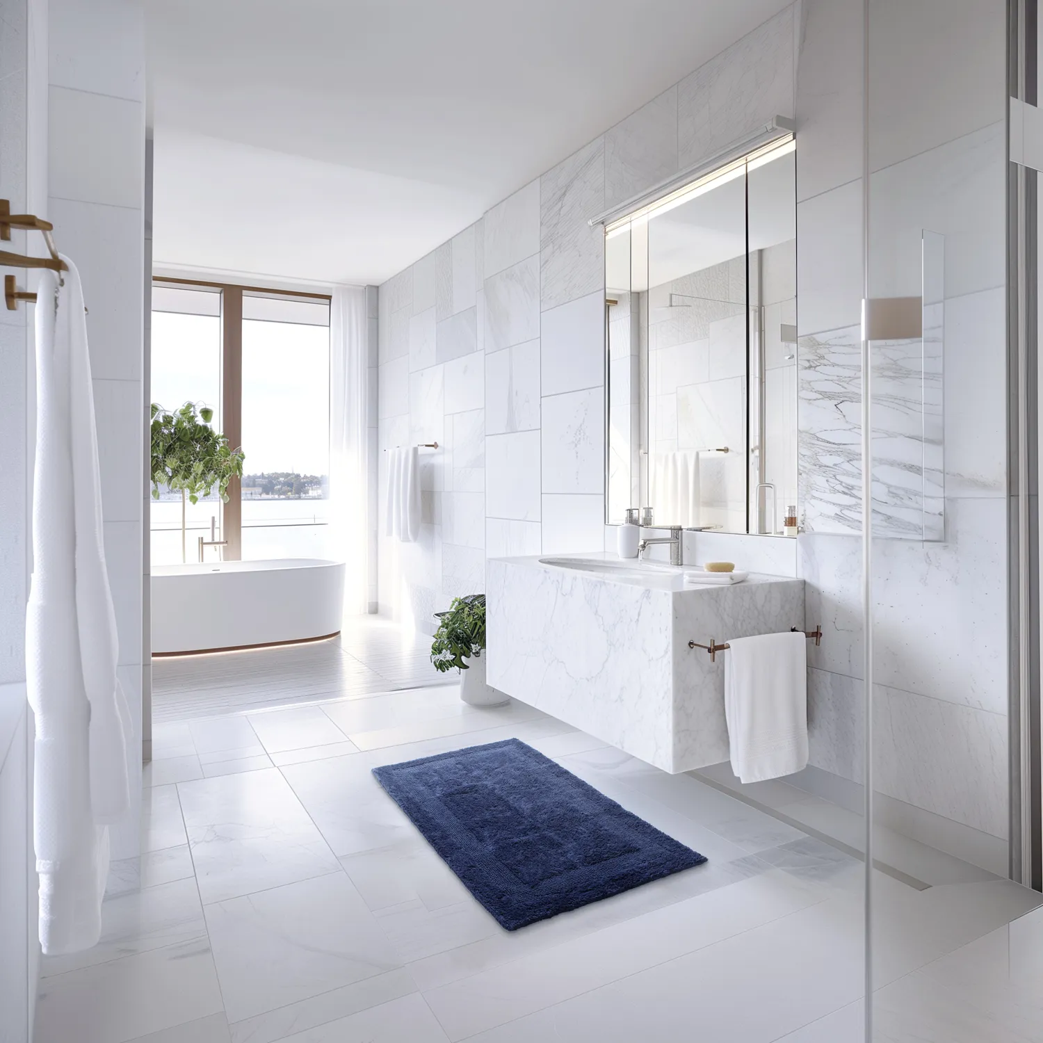 Badmat - Nila (blauw)