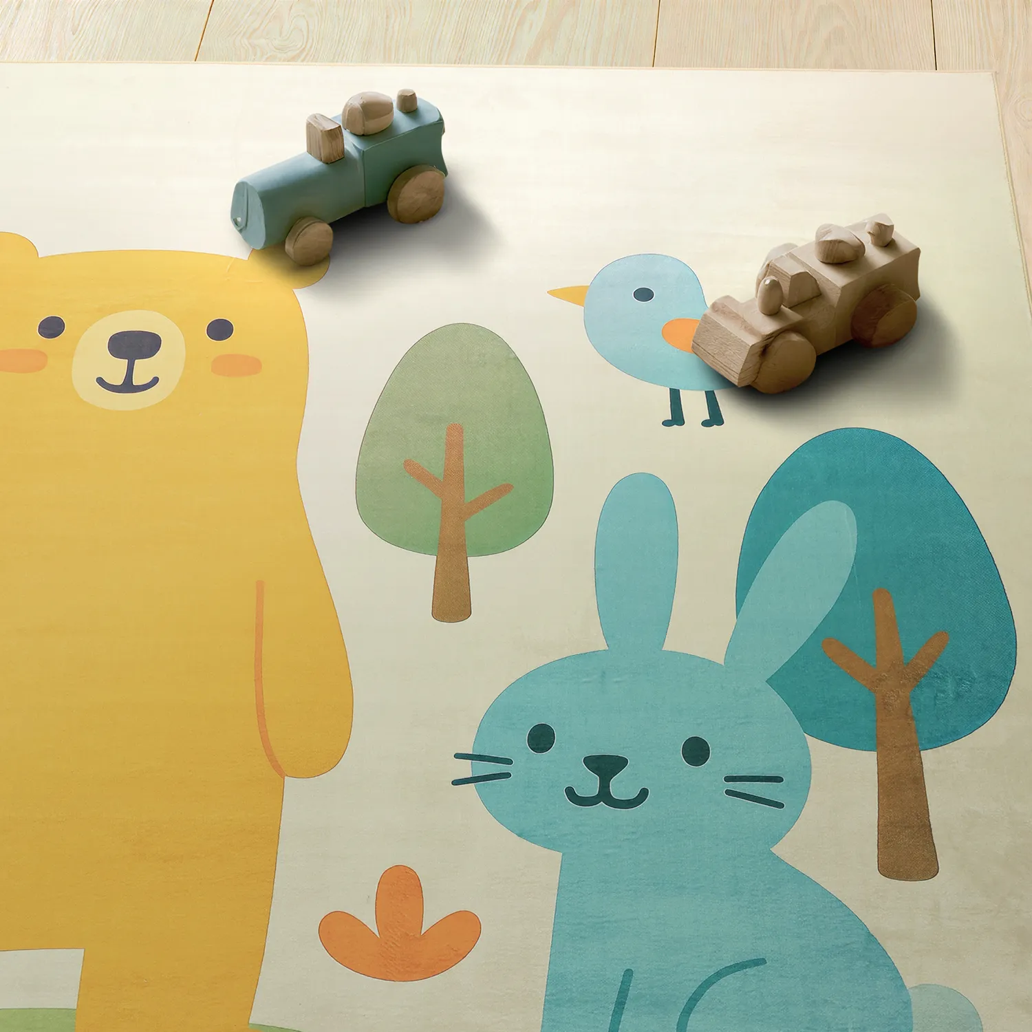Kinderkleed - Bear and Bunny (crème/multi)