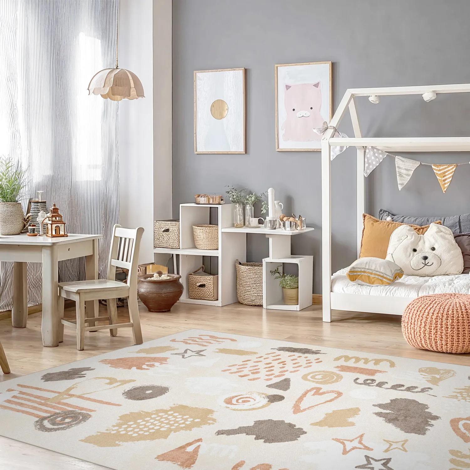 Kindervloerkleed - Ethel (roze)