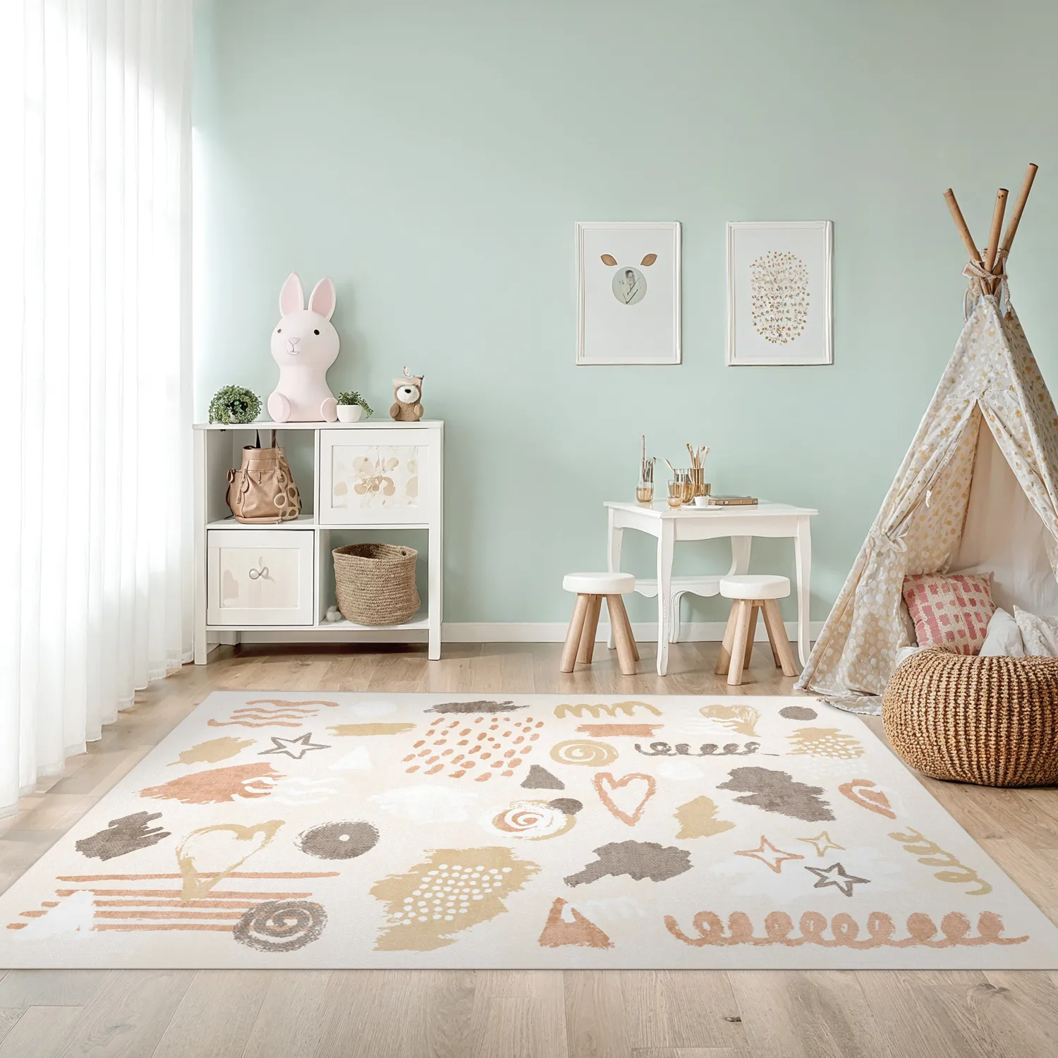 Kindervloerkleed - Ethel (roze)