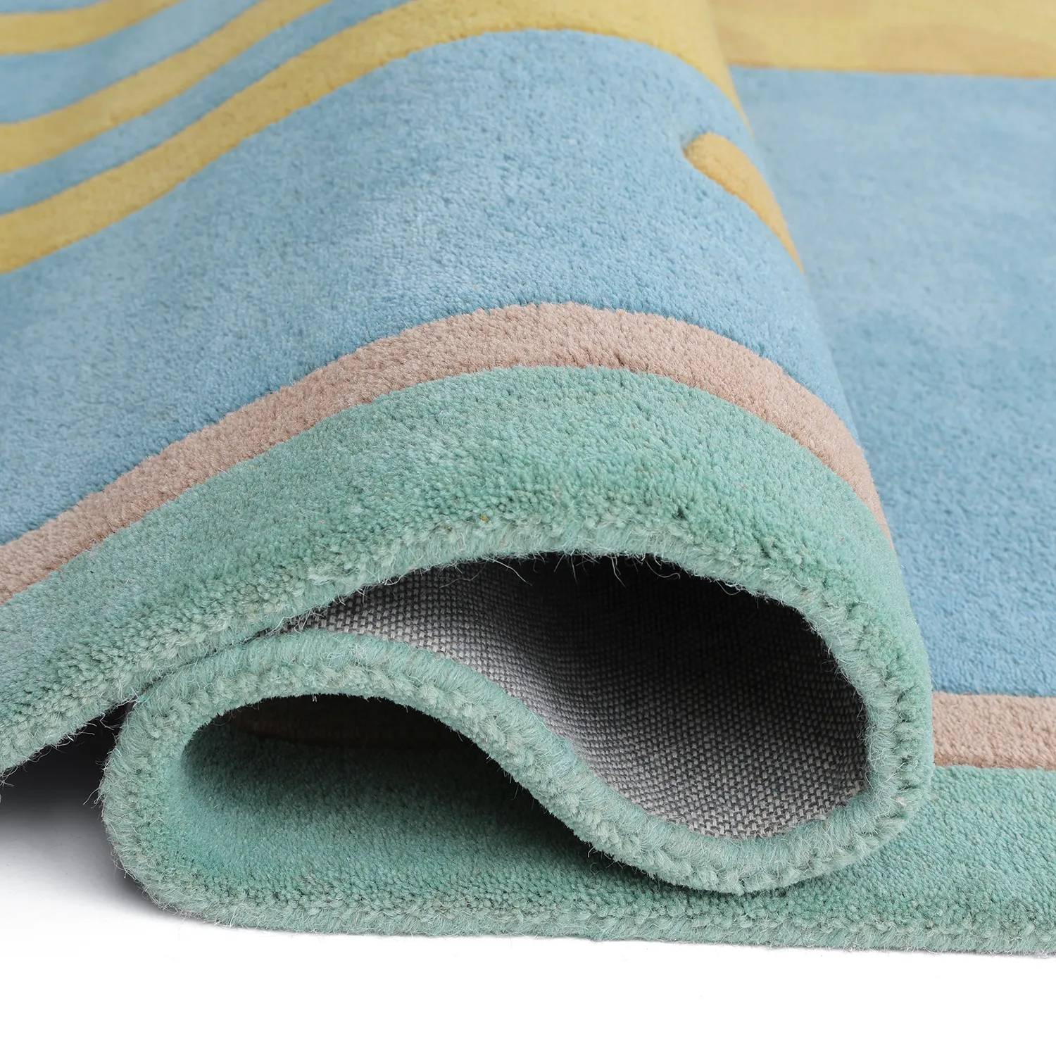 Kinderkleed - Giraffe Hand Tufted Wool Premium (lichtblauw/multi)