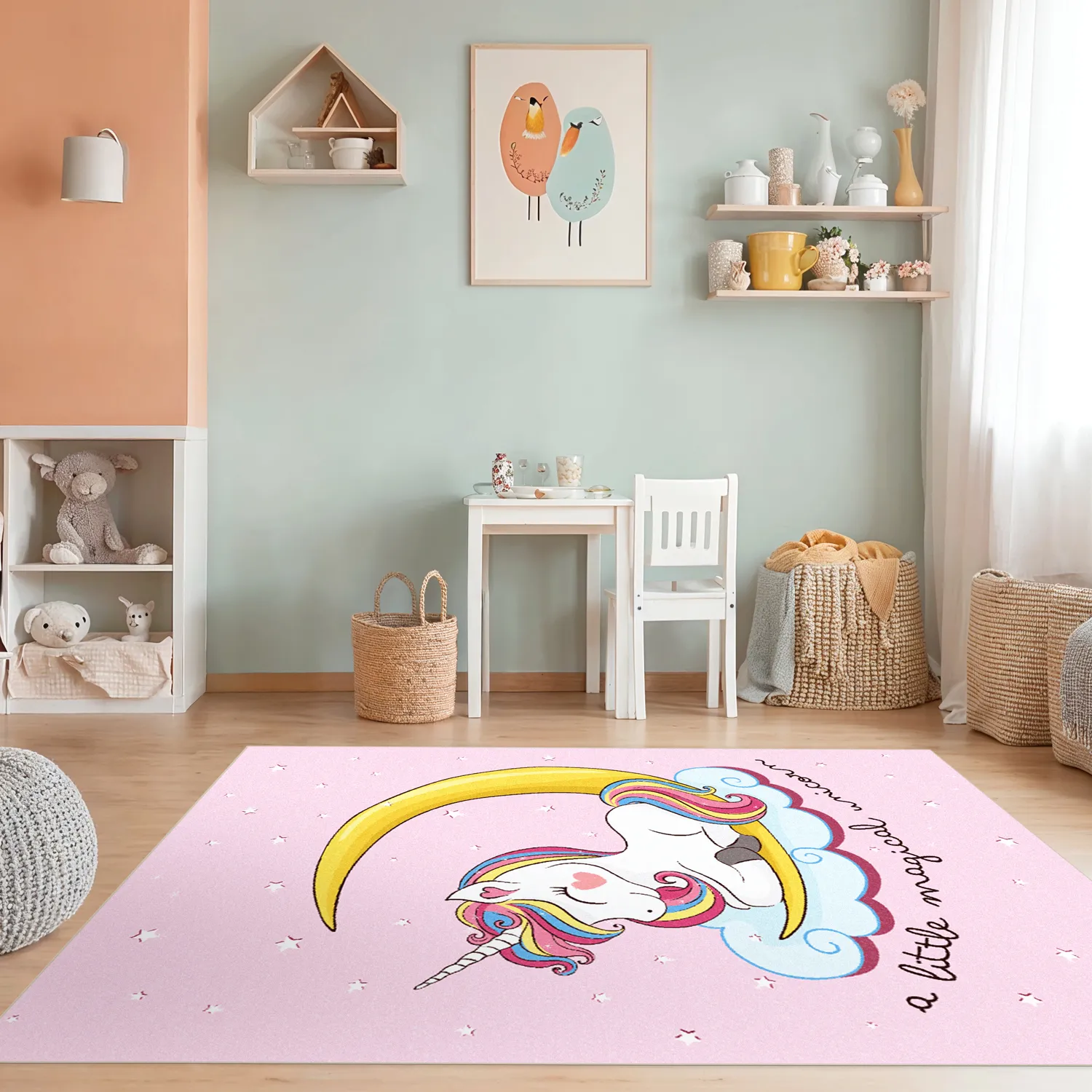 Kindervloerkleed - Magical Unicorn (roze)