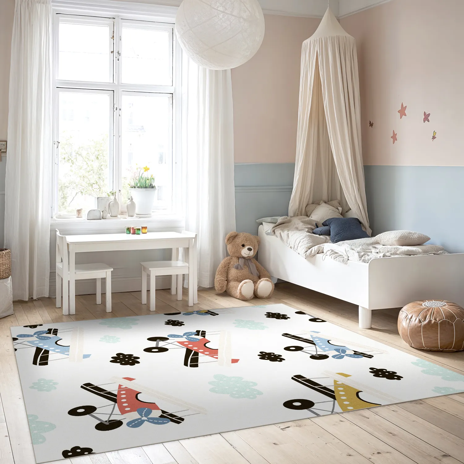 Kindervloerkleed - Plane Travel (multi)