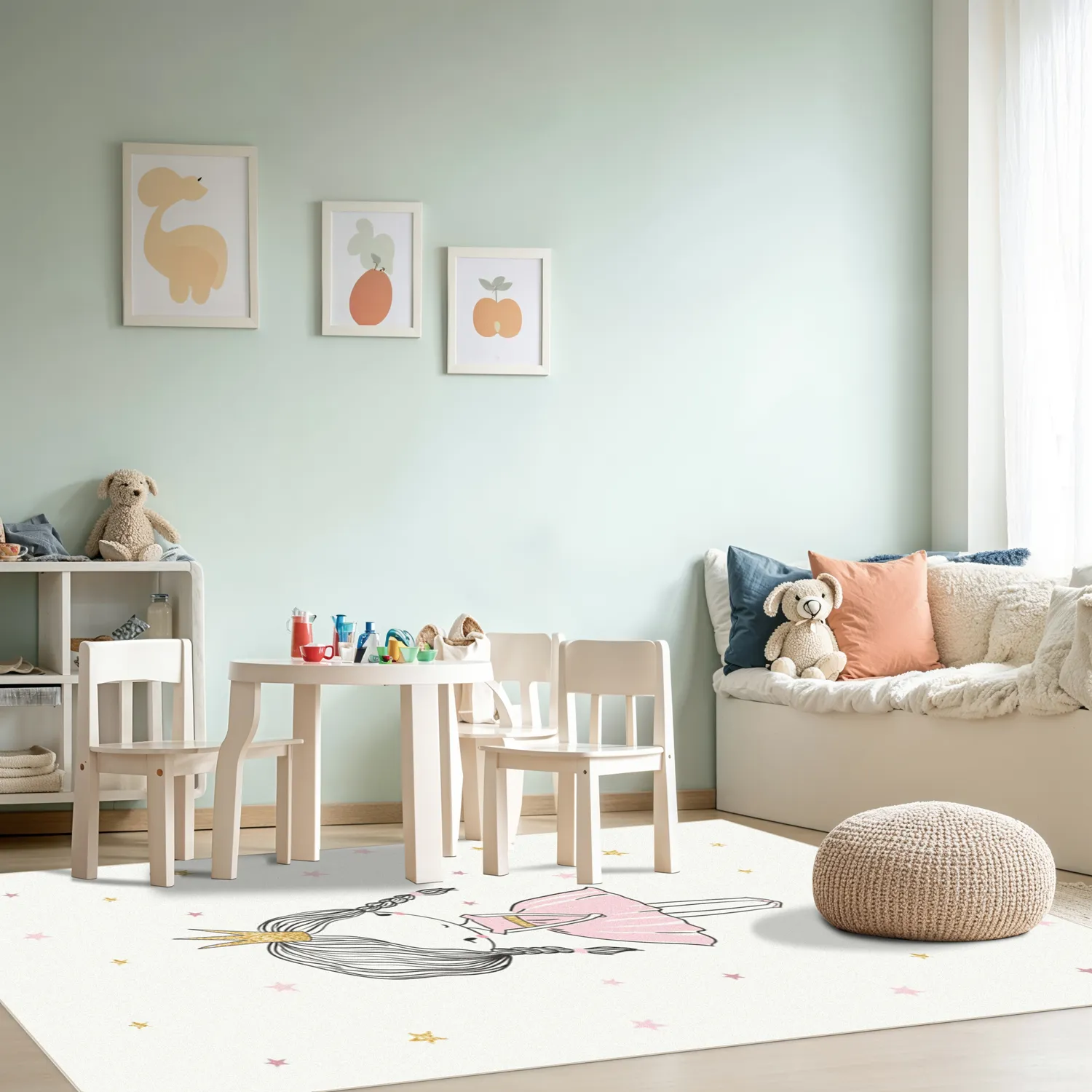 Kindervloerkleed - Princess (roze)