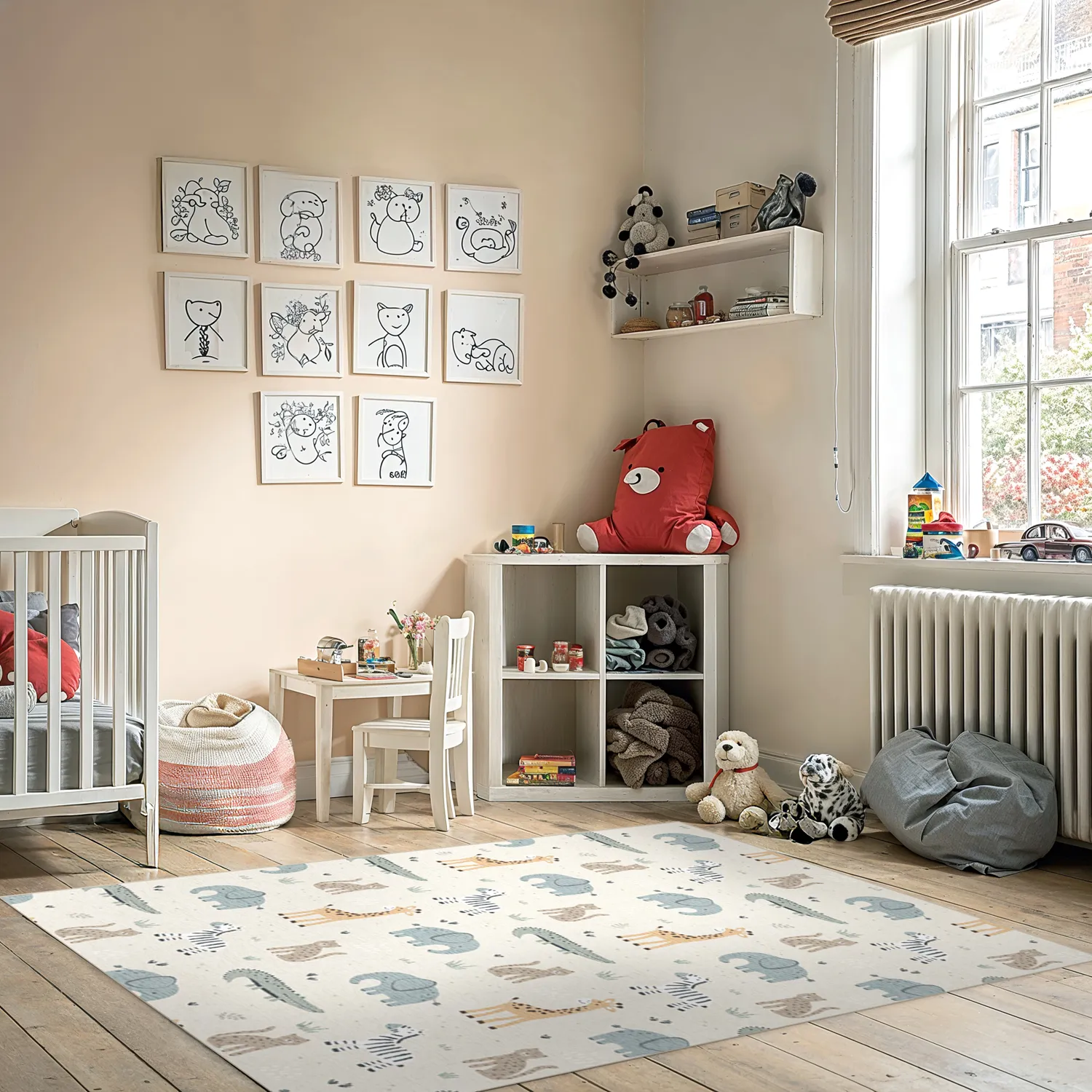 Kindervloerkleed - Safari Friends (multi)