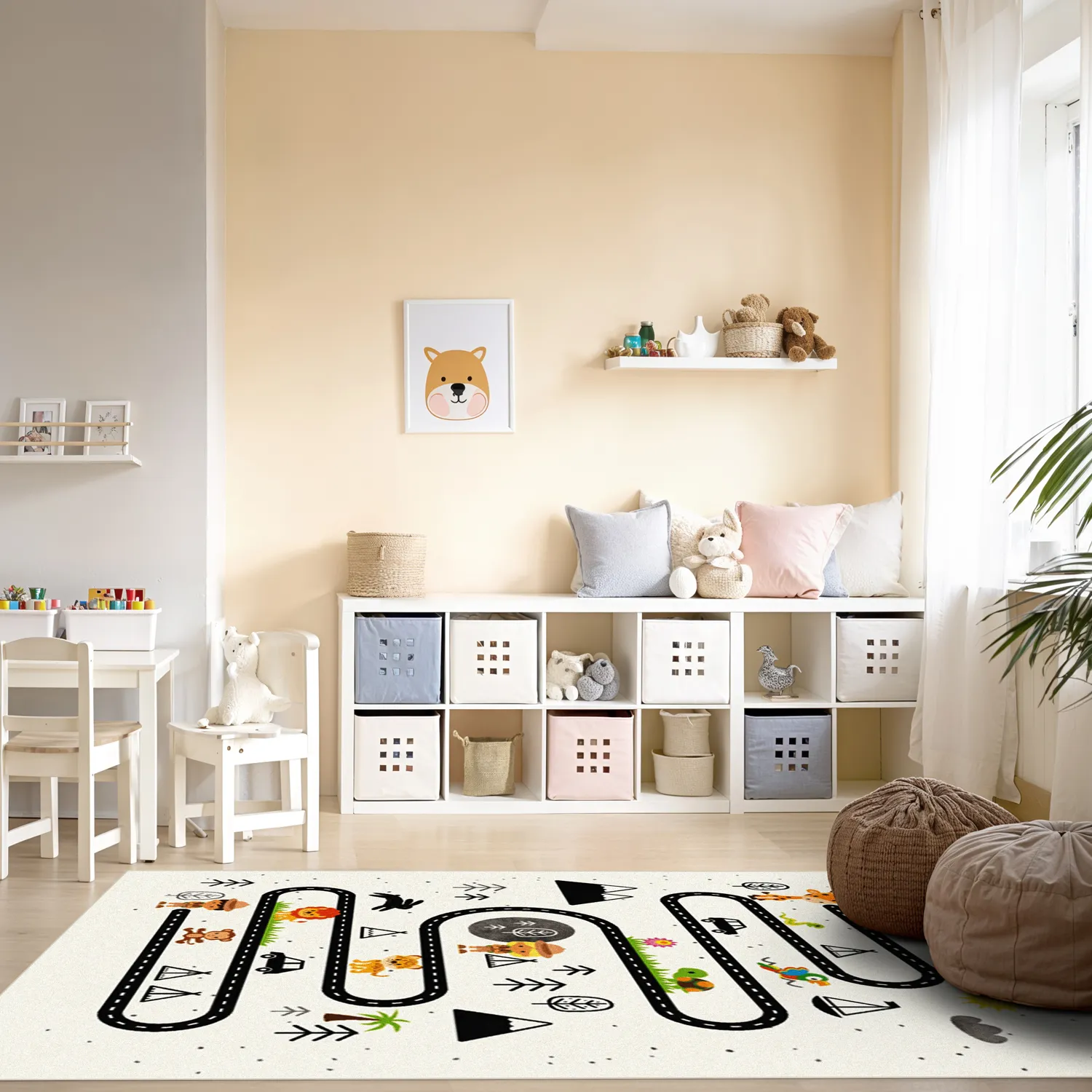 Kindervloerkleed - Safari road