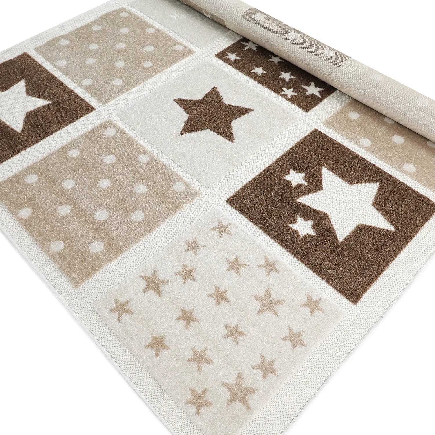 Kinderkleed - Star Grid (crème/bruin)