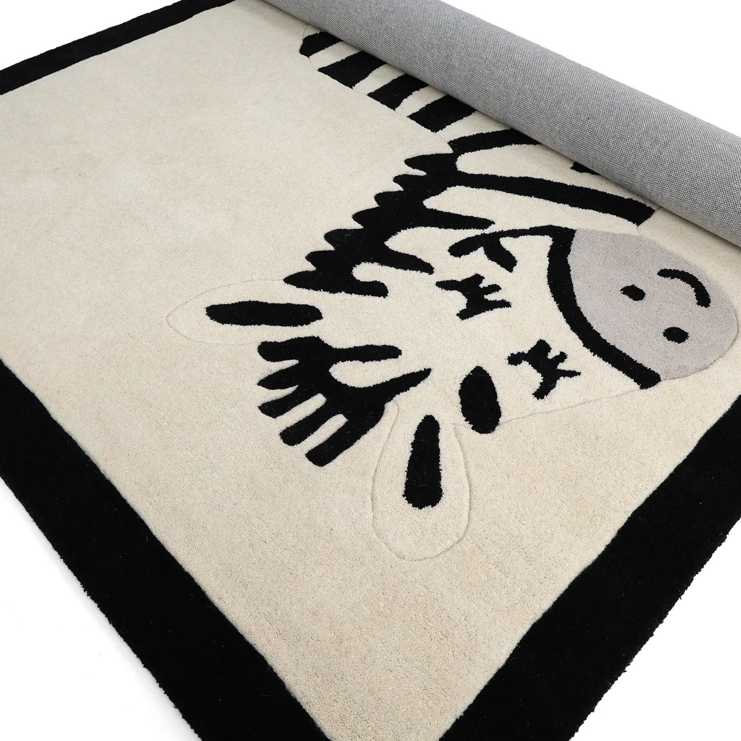 Kinderkleed - Zebra Hand Tufted Wool Premium (beige/zwart)
