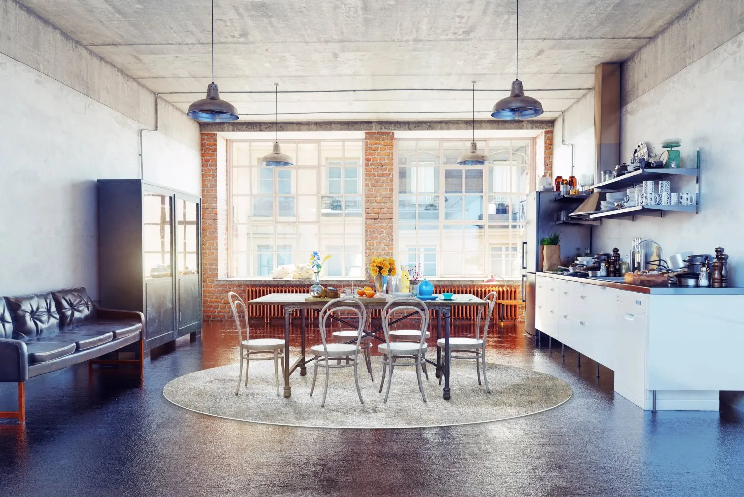 Rond vloerkleed - Malaga (beige)