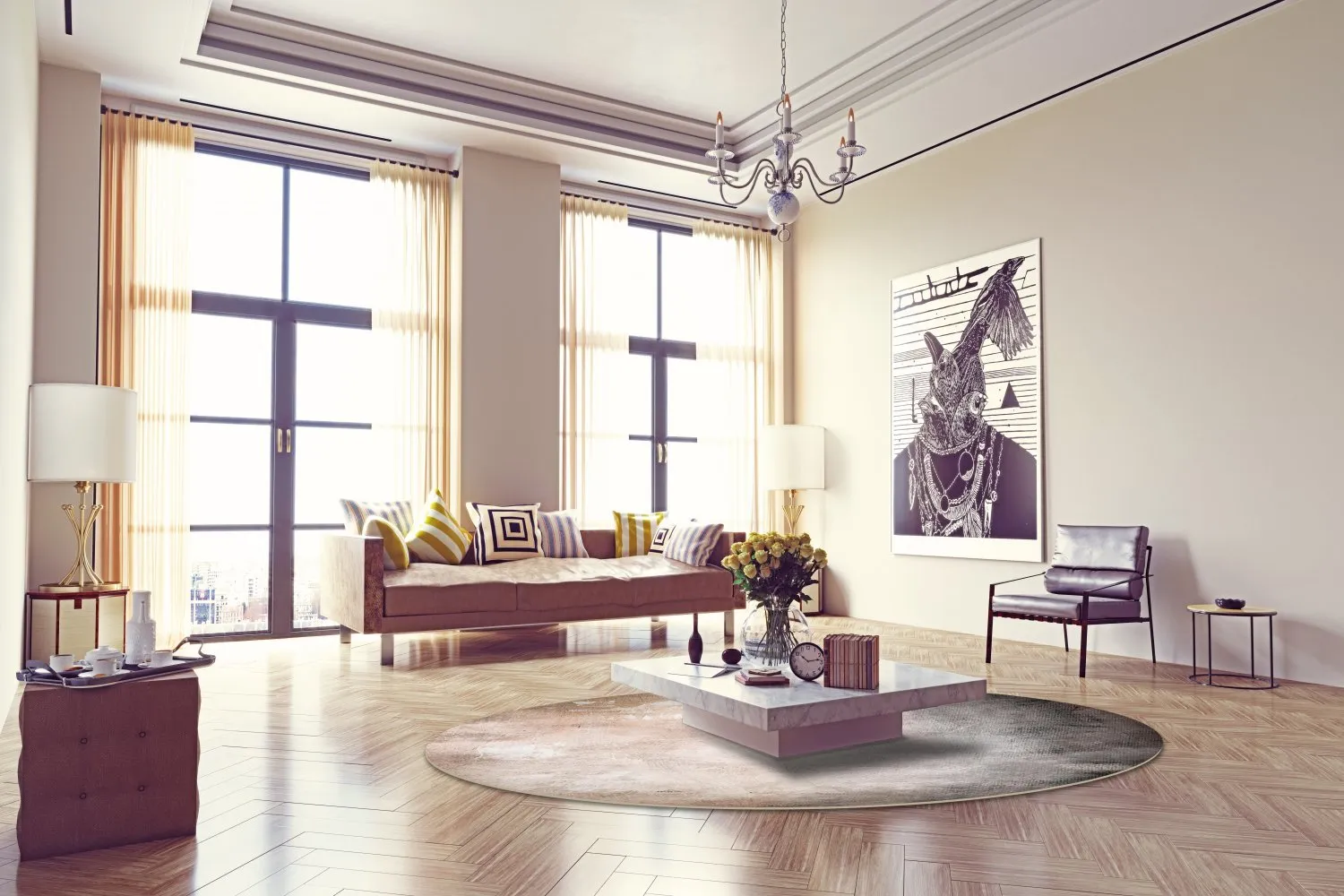 Rond vloerkleed - Braga (beige)