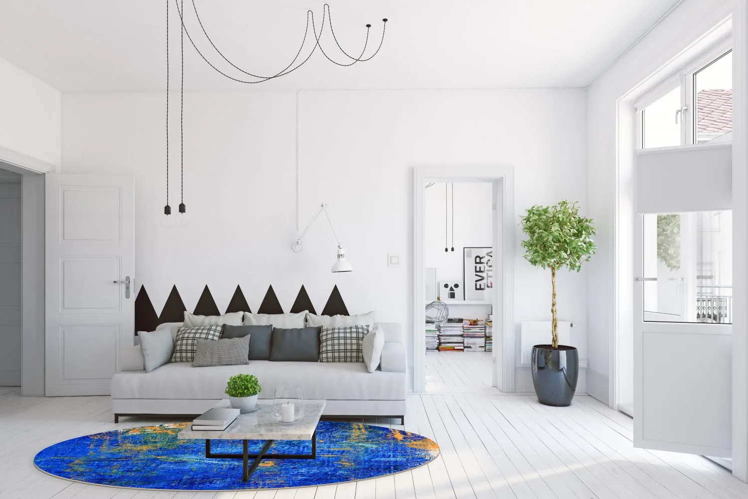 Rond vloerkleed - Taravilla (blå)