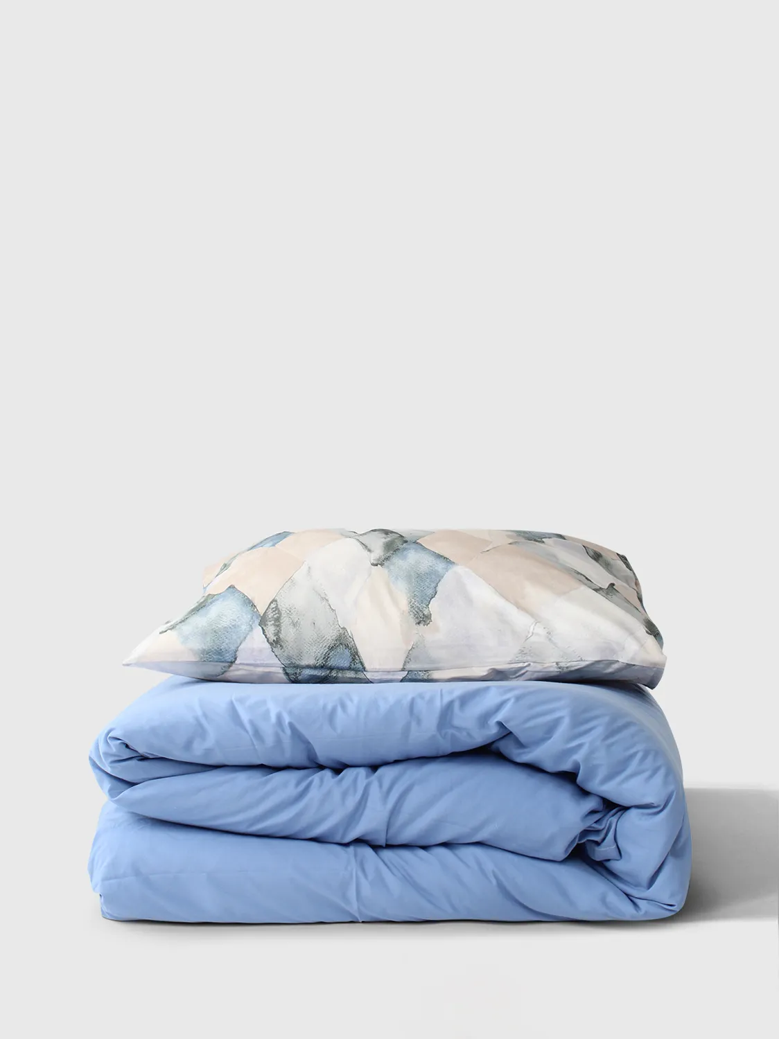 Dekbedovertrek set - Blanca (beige/blauw)